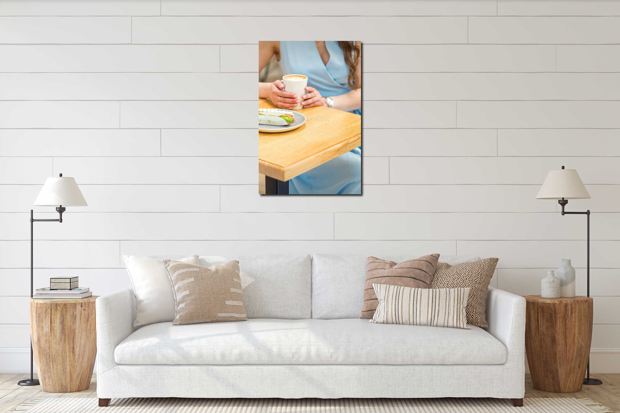 Canvas hanging interior mockup
