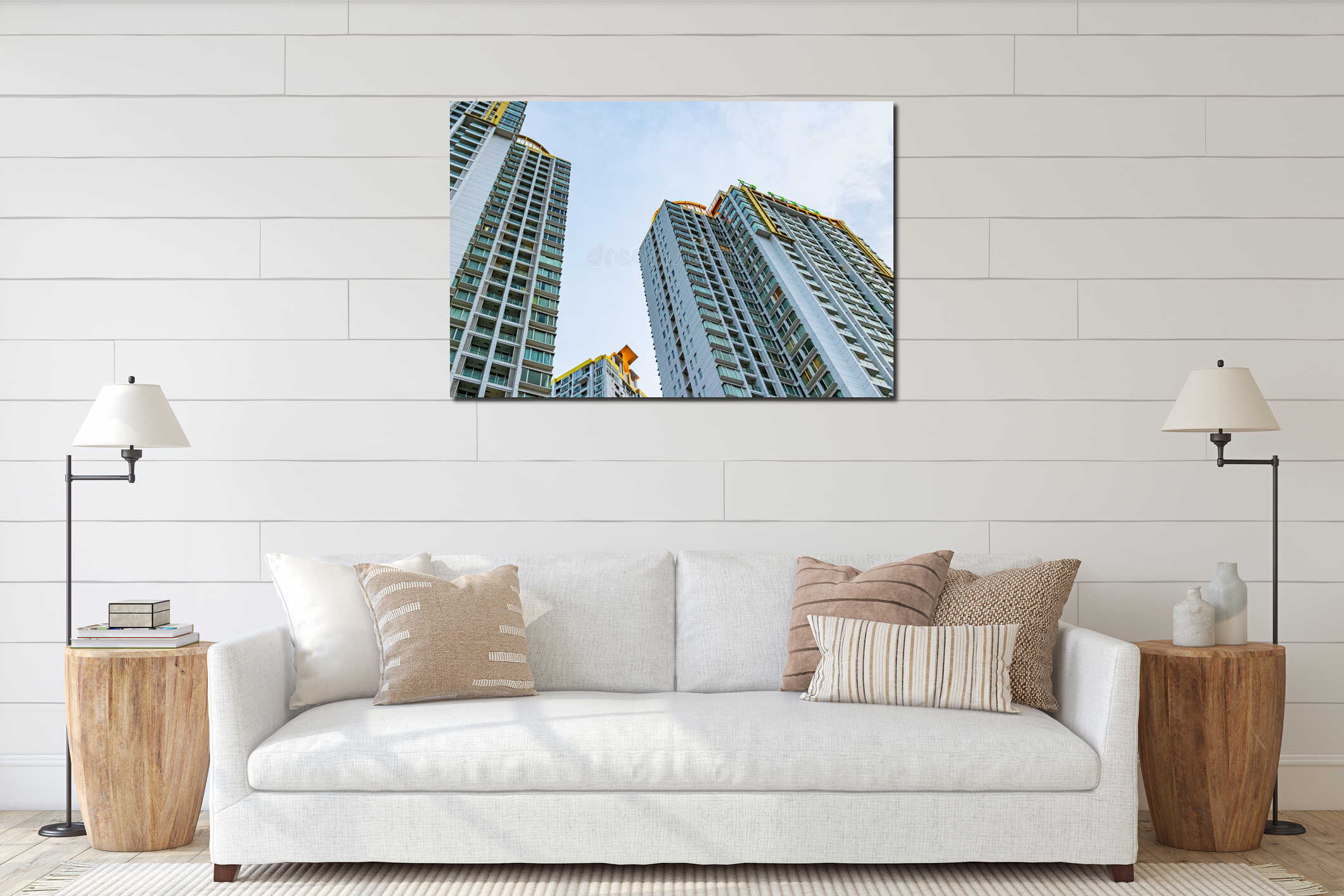 Canvas hanging interior mockup