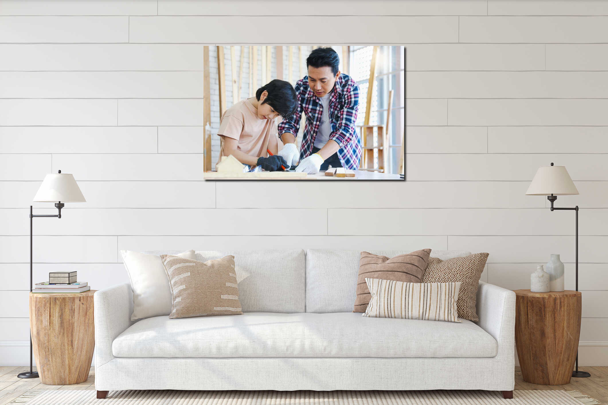 Canvas hanging interior mockup