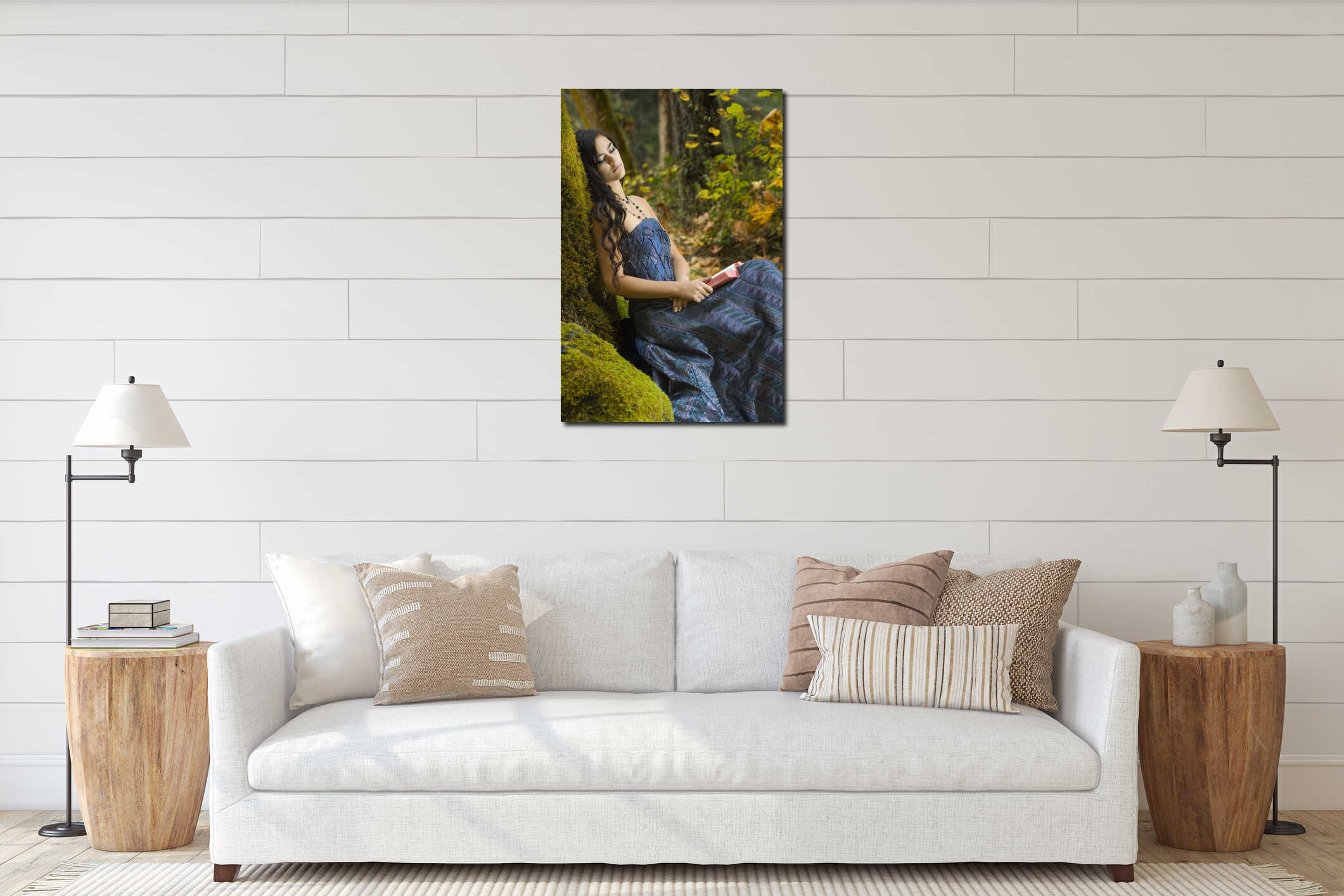 Canvas hanging interior mockup