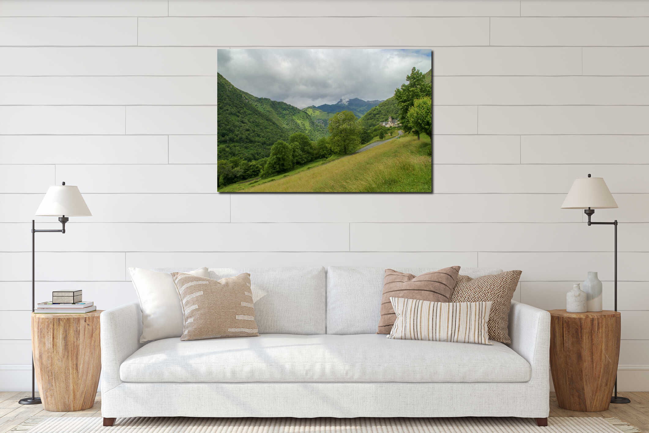 Canvas hanging interior mockup