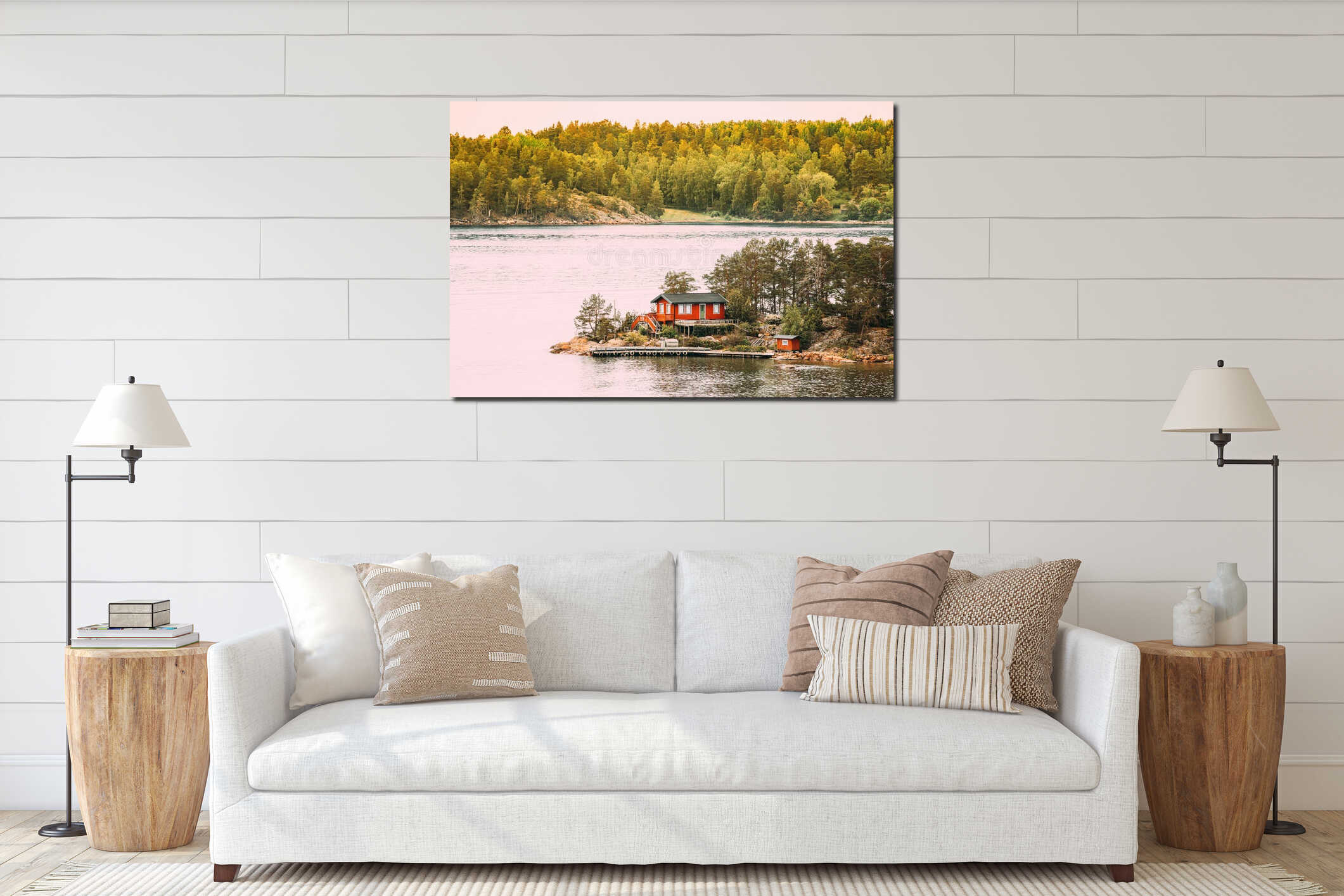 Canvas hanging interior mockup