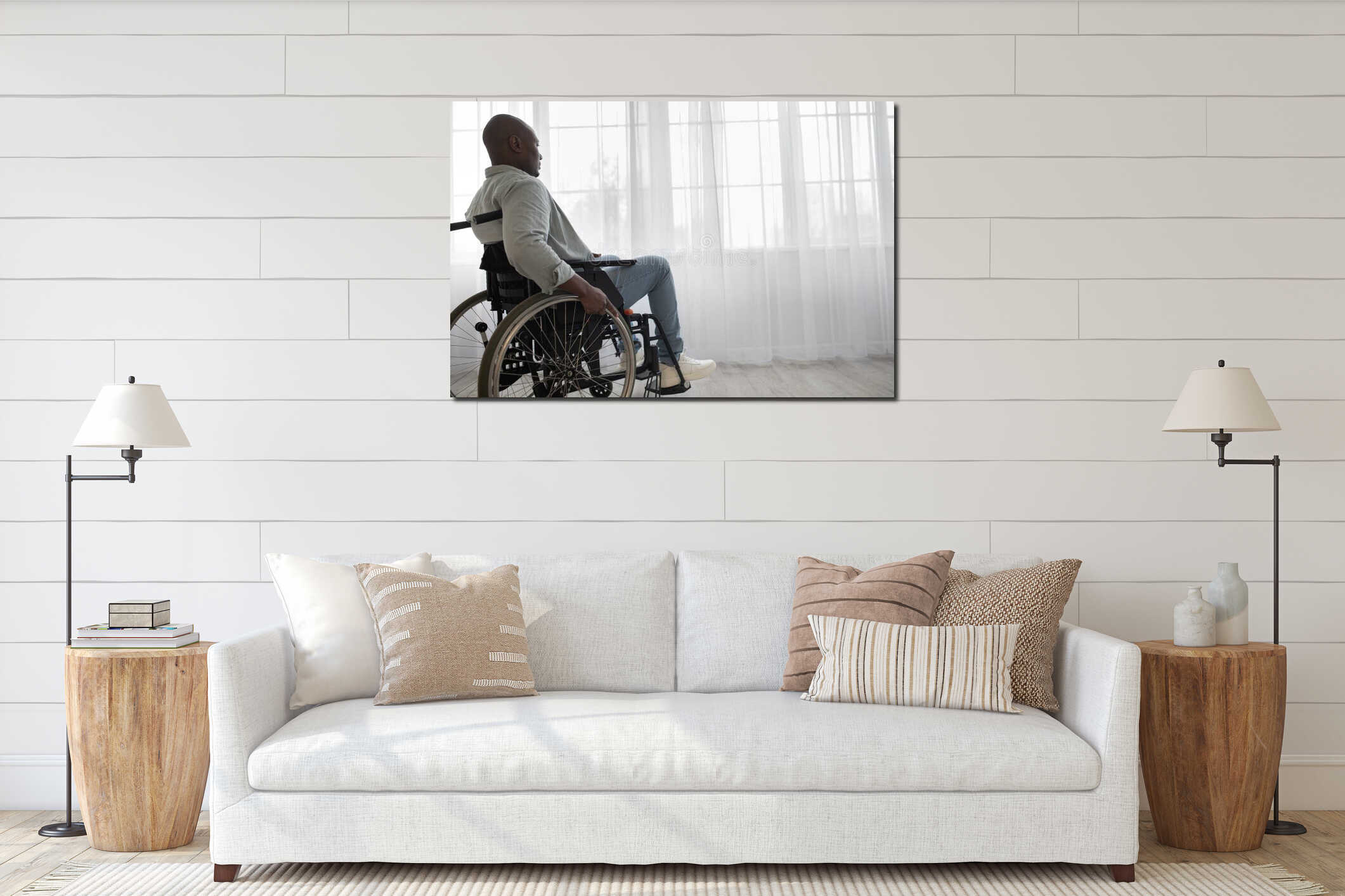 Canvas hanging interior mockup
