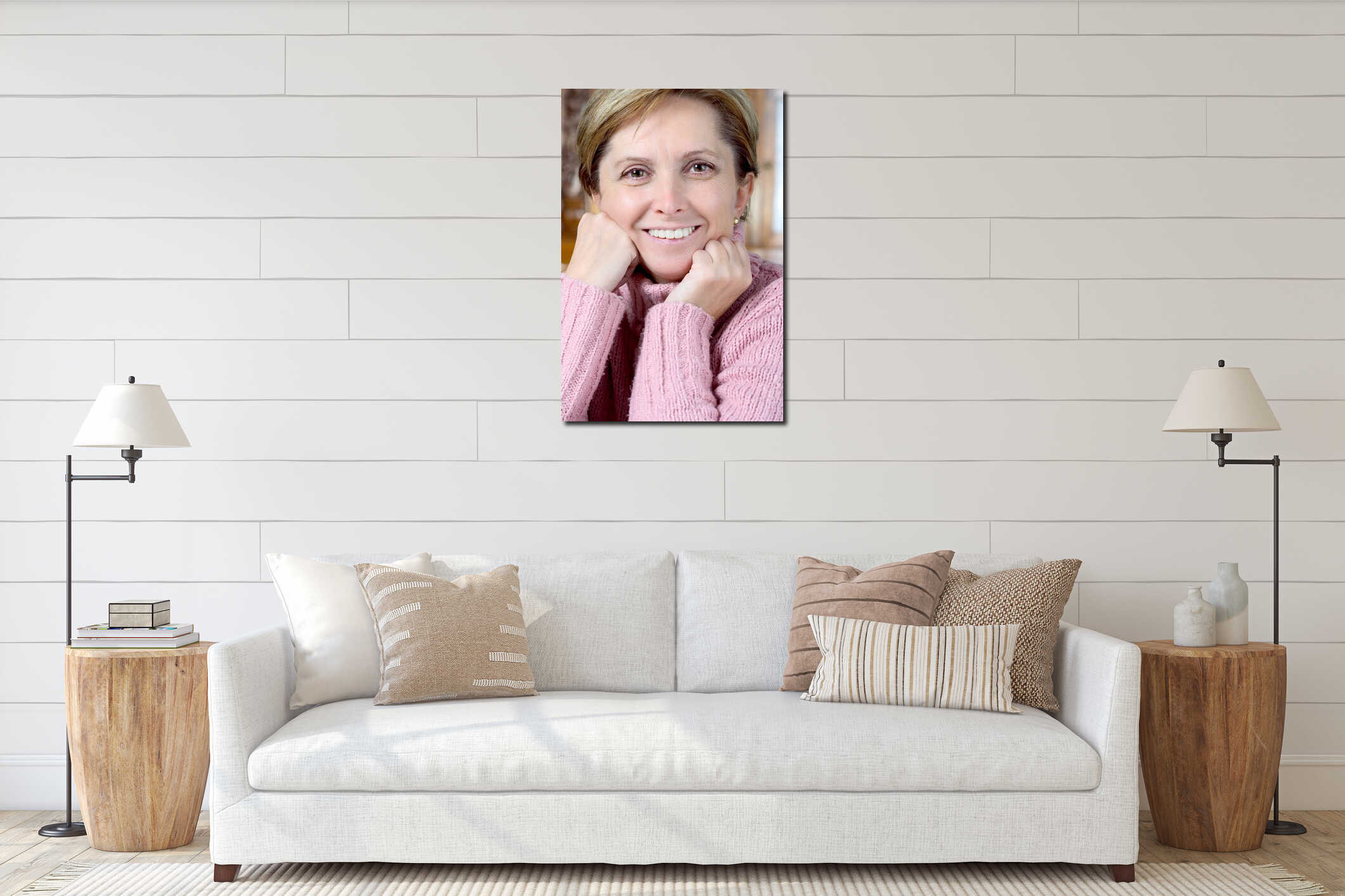 Canvas hanging interior mockup