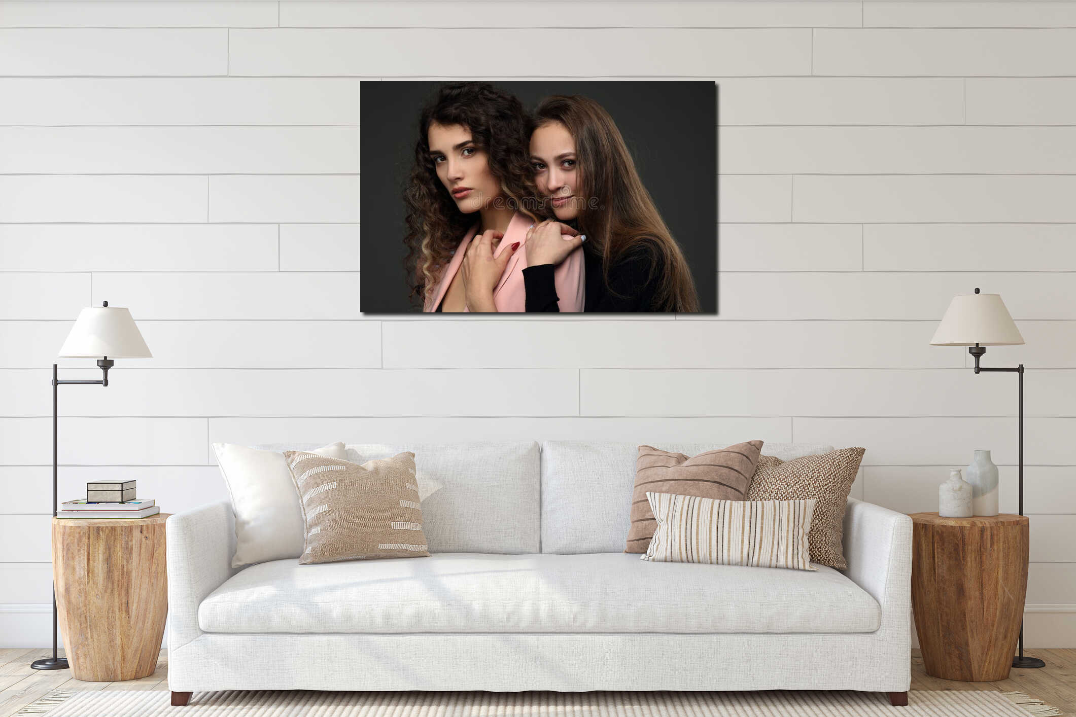 Canvas hanging interior mockup