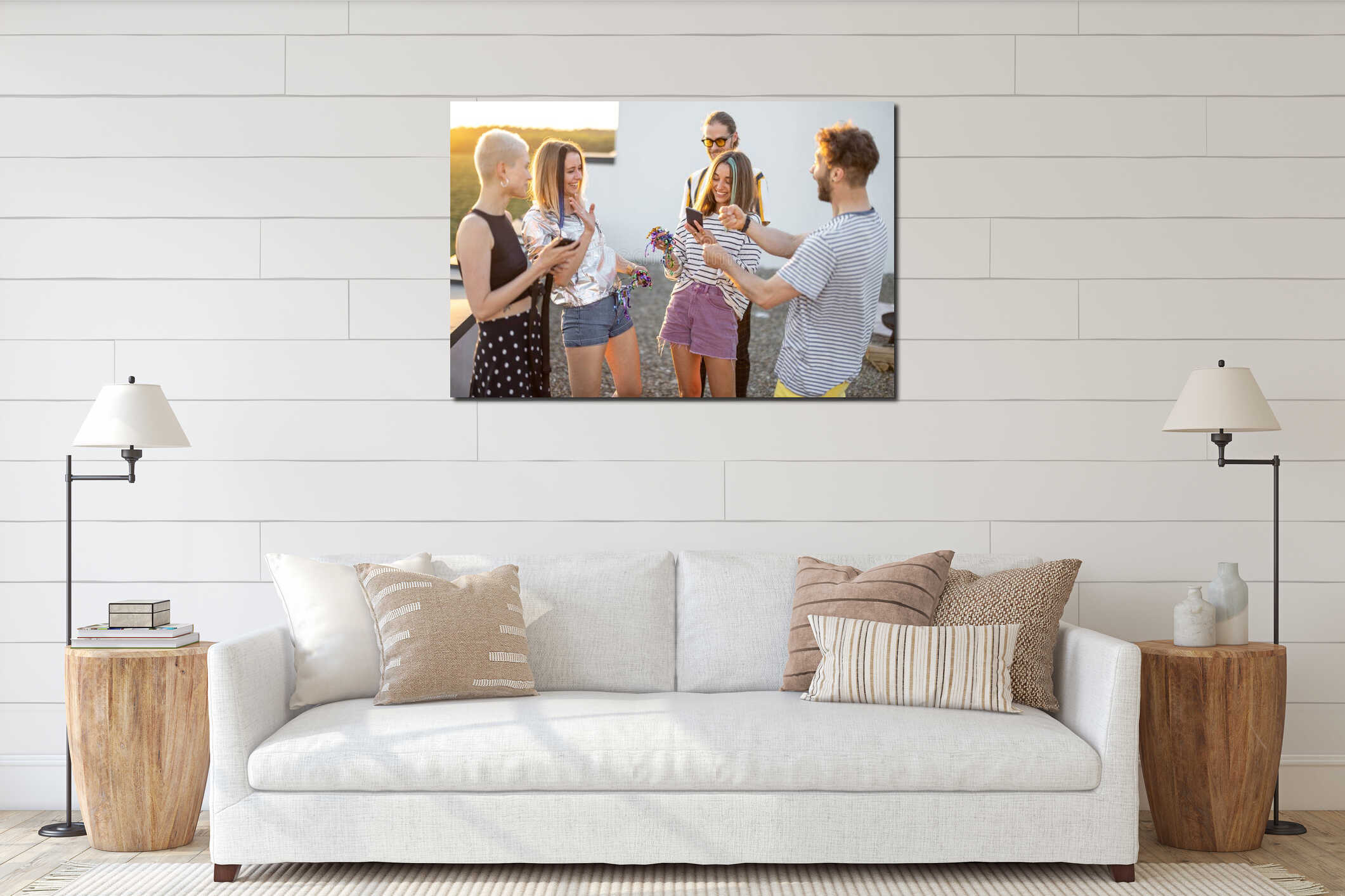 Canvas hanging interior mockup