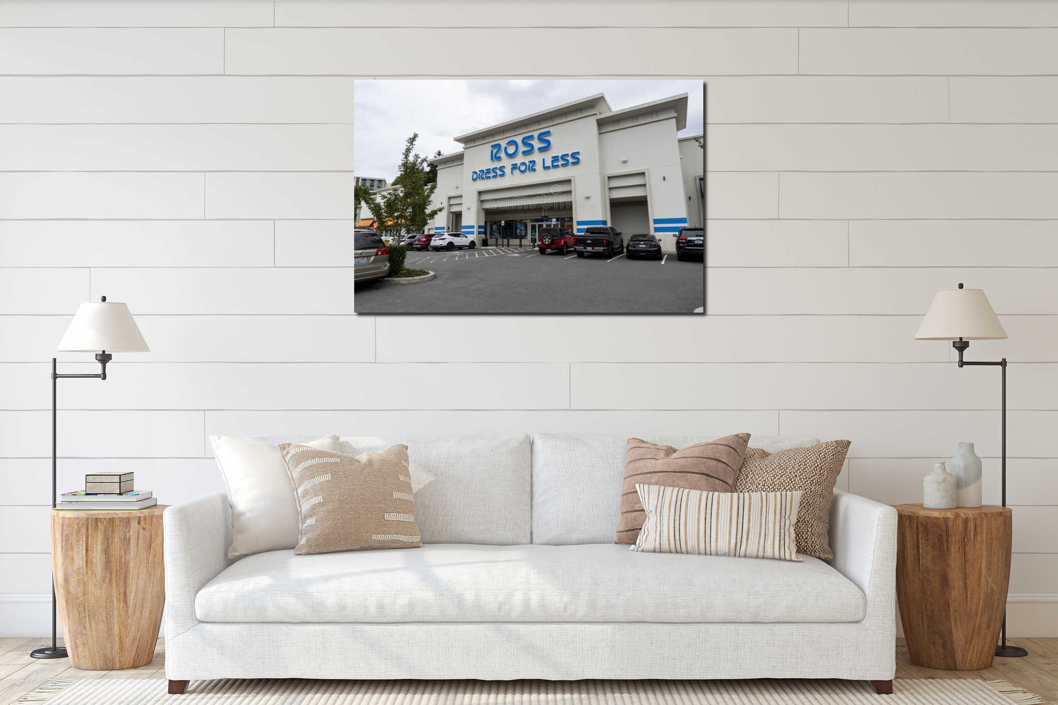 Canvas hanging interior mockup