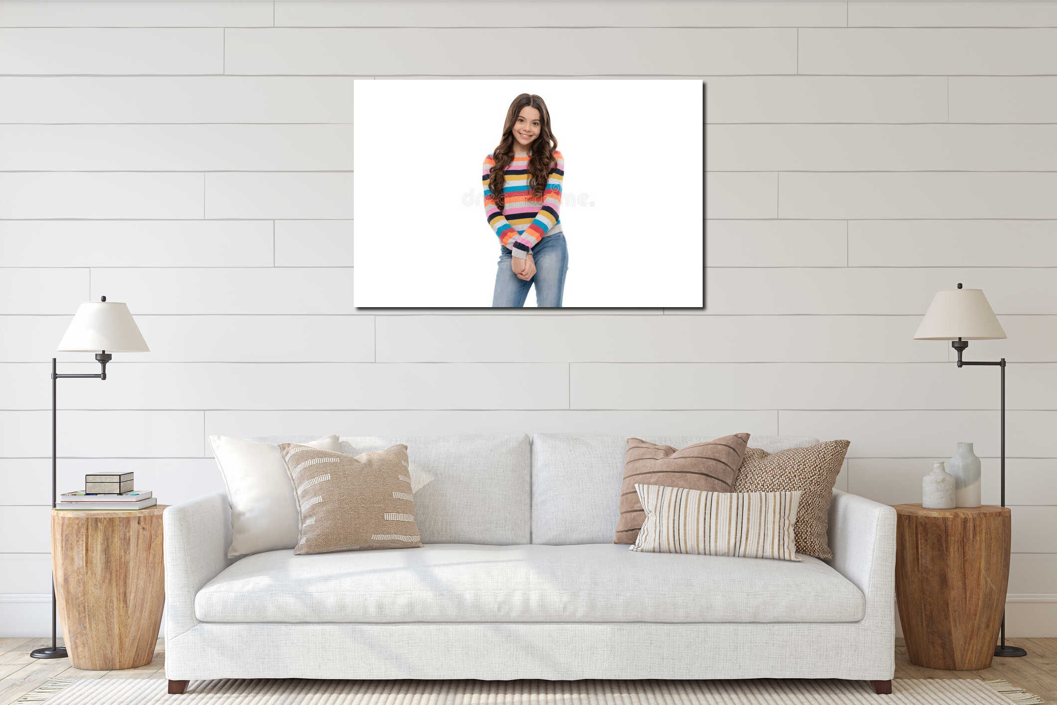 Canvas hanging interior mockup