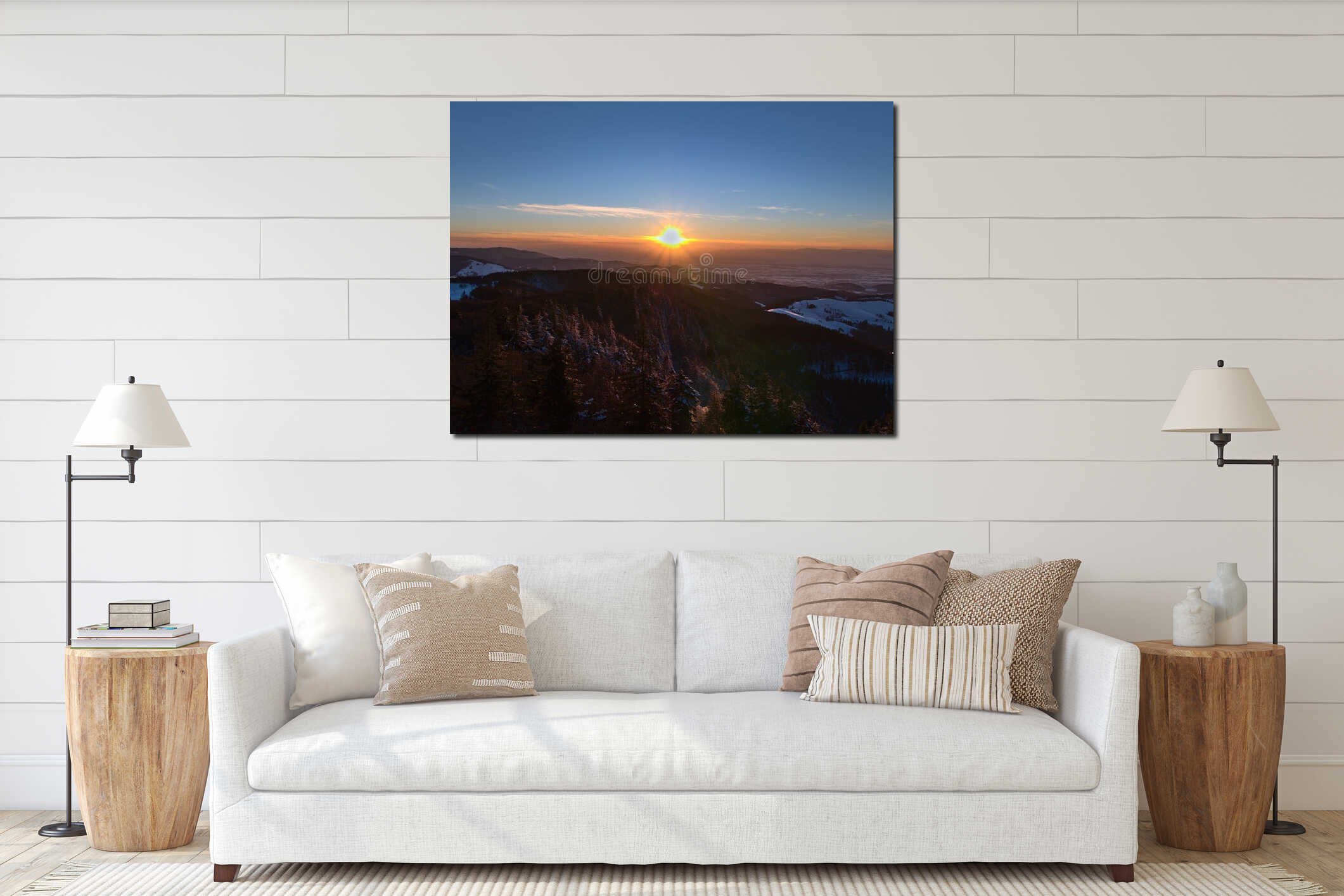 Canvas hanging interior mockup