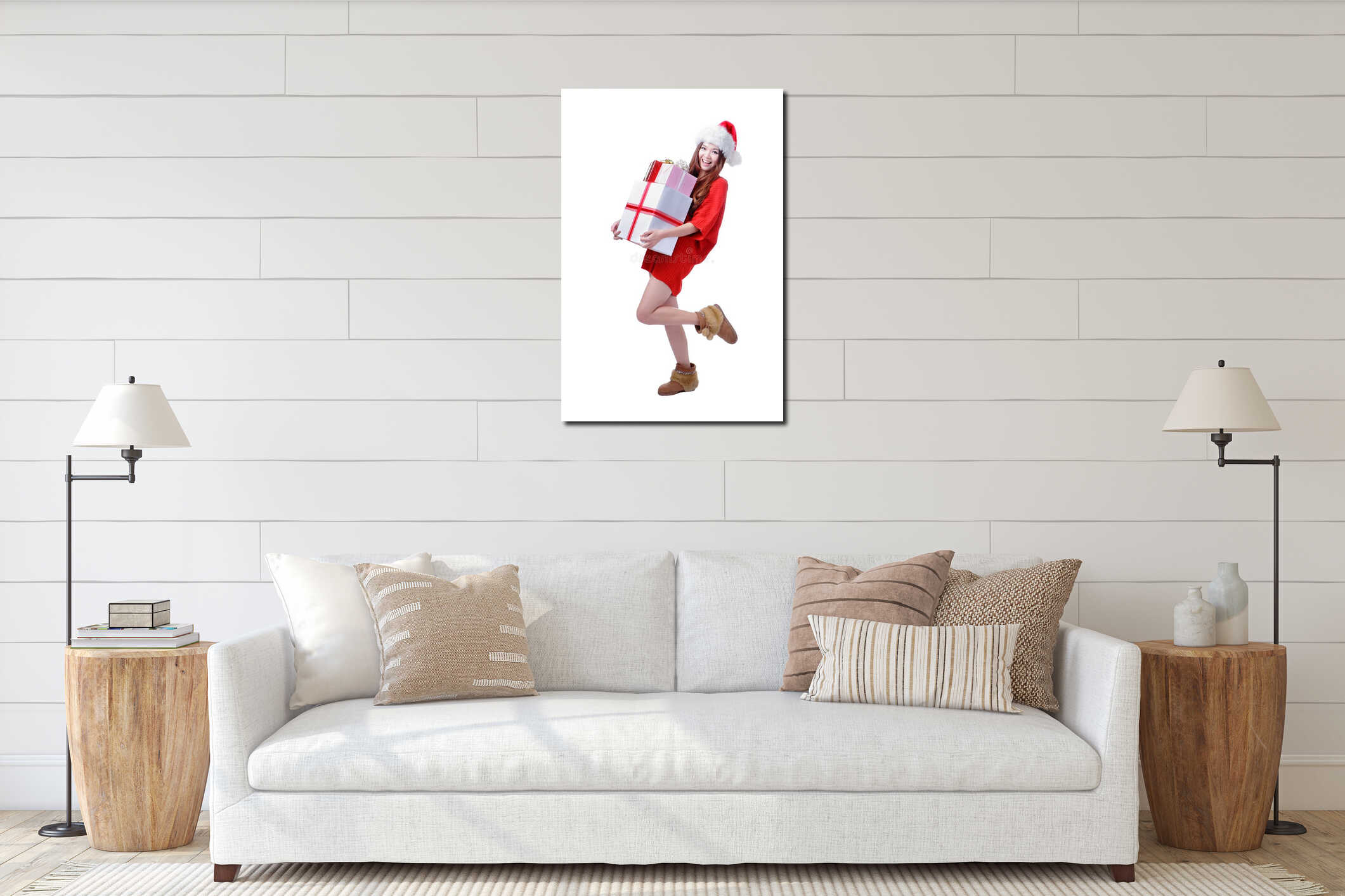 Canvas hanging interior mockup