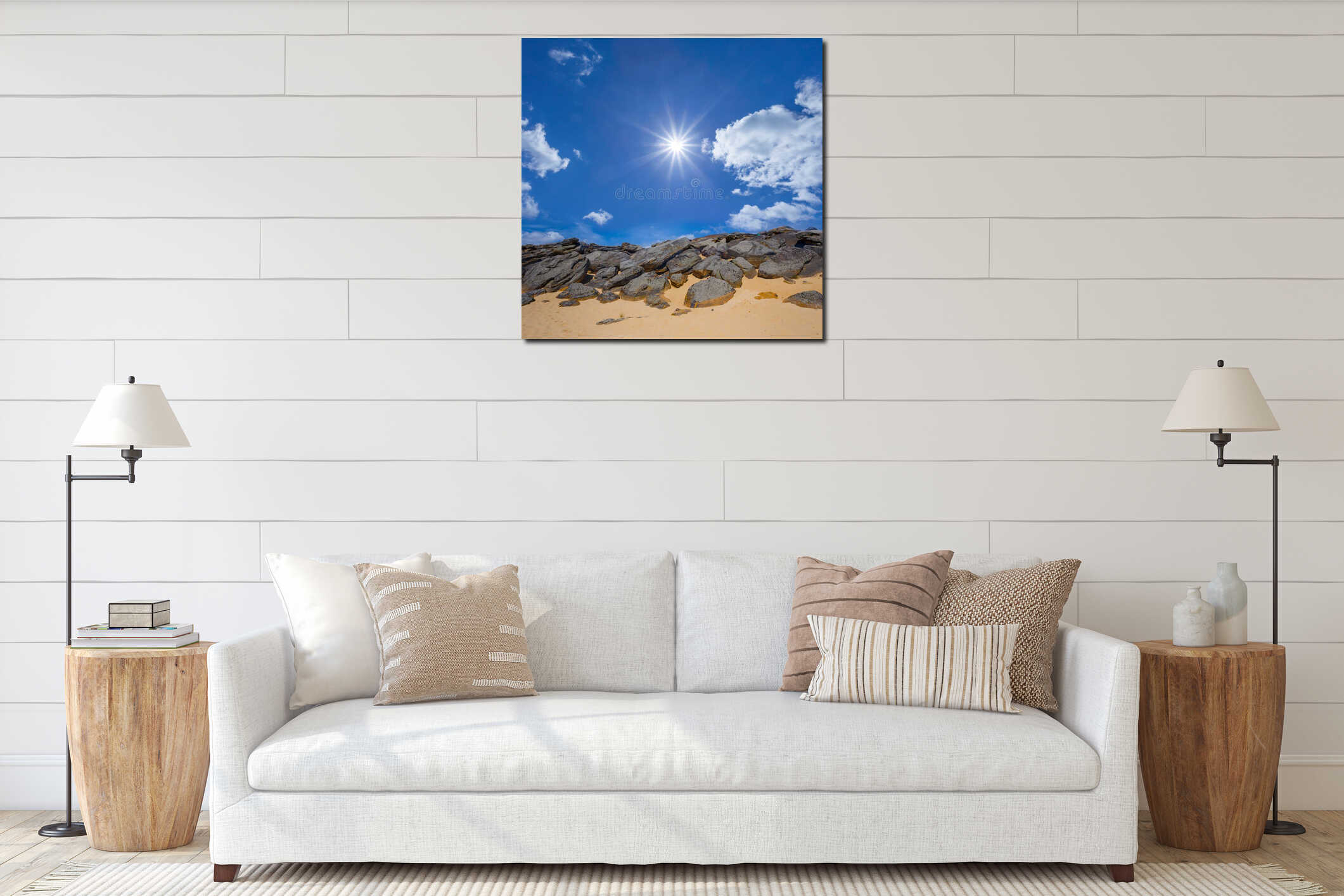 Canvas hanging interior mockup