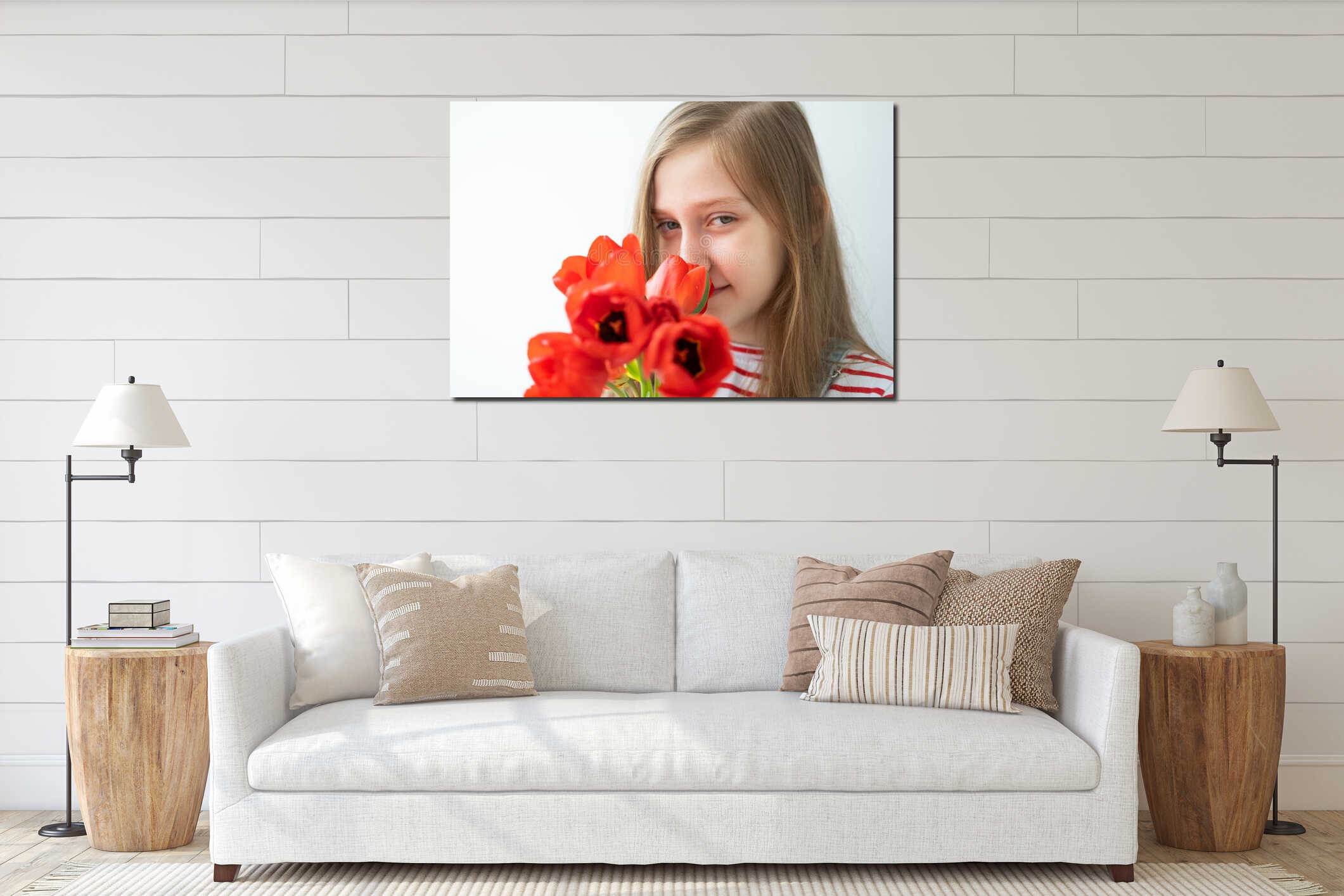 Canvas hanging interior mockup