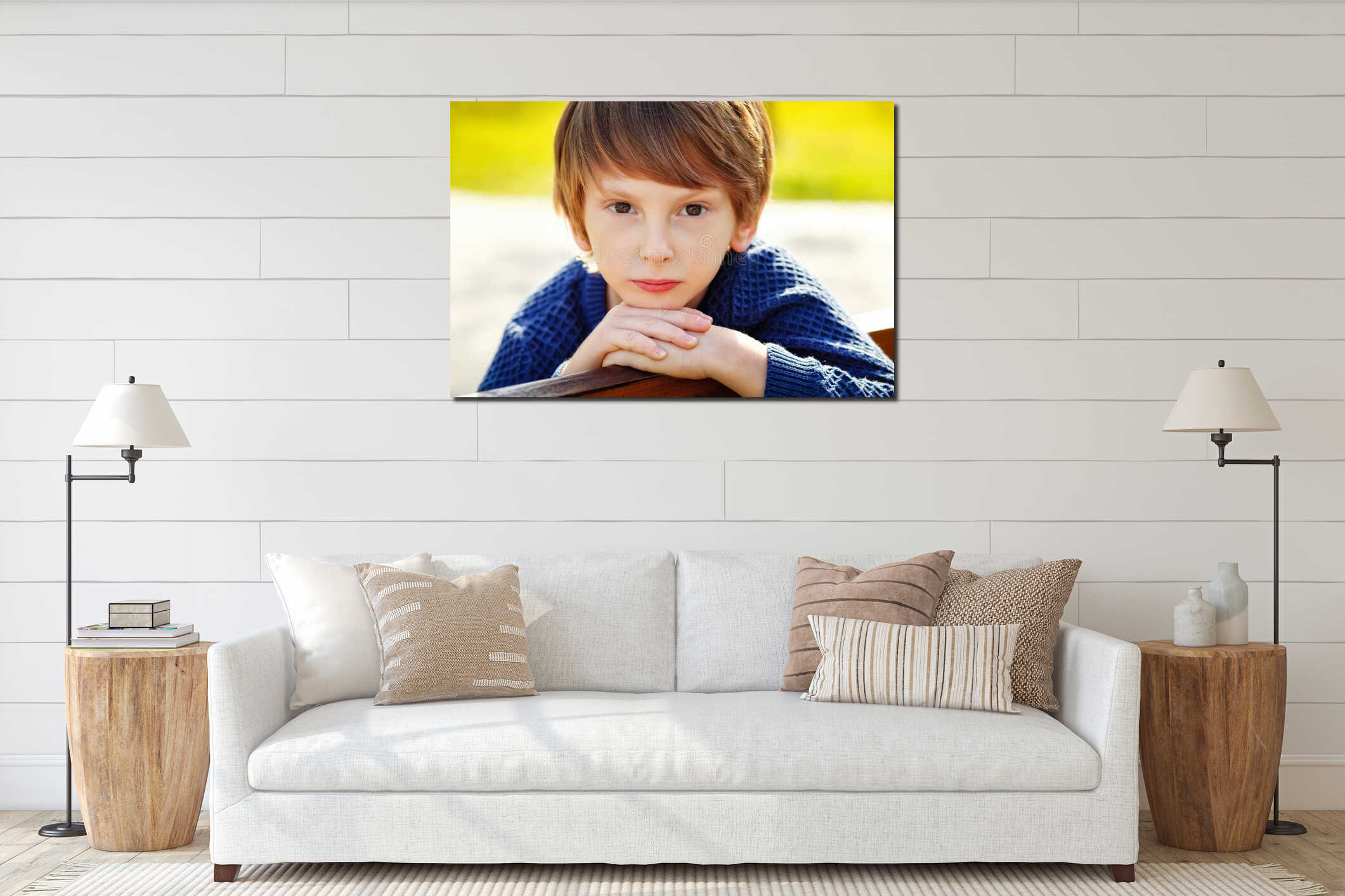 Canvas hanging interior mockup