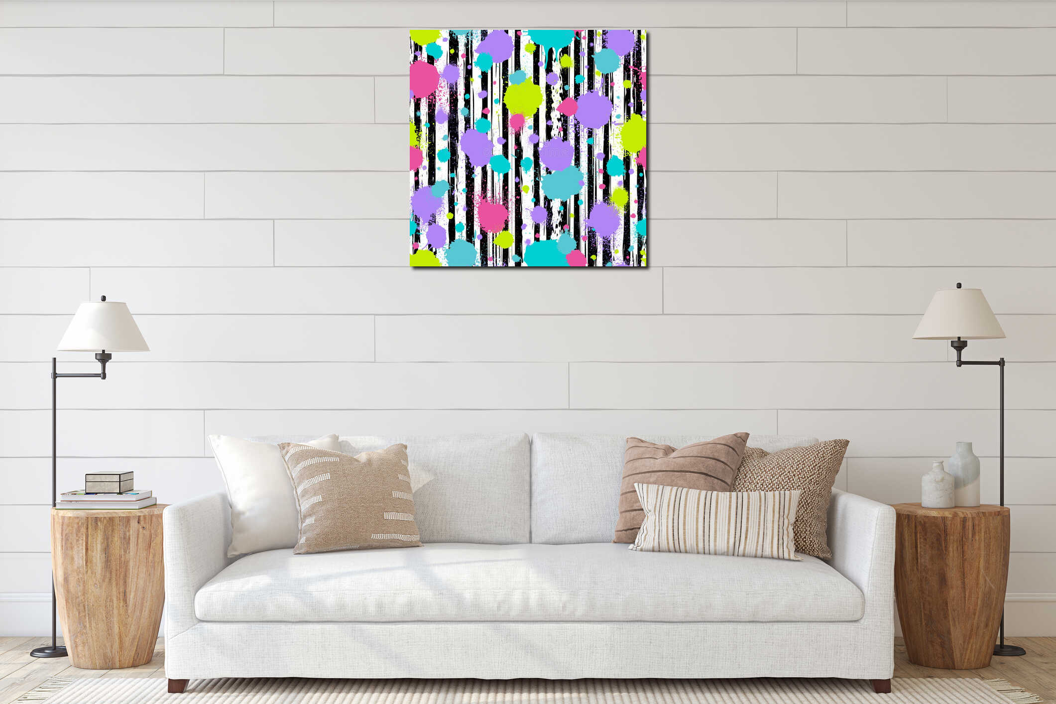 Canvas hanging interior mockup