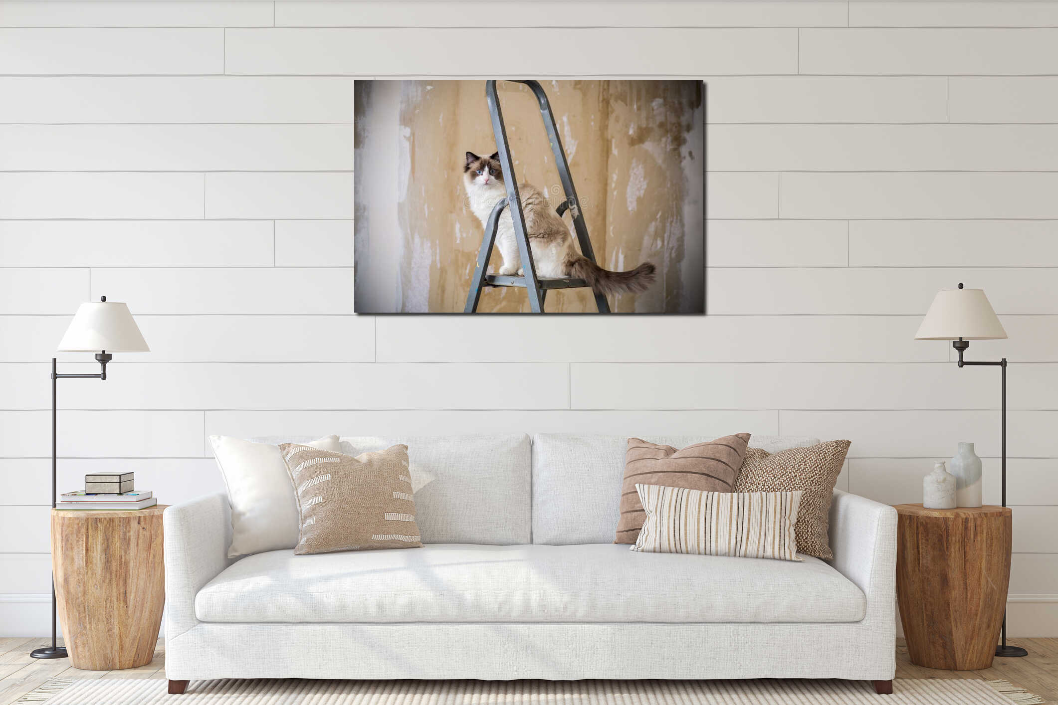 Canvas hanging interior mockup
