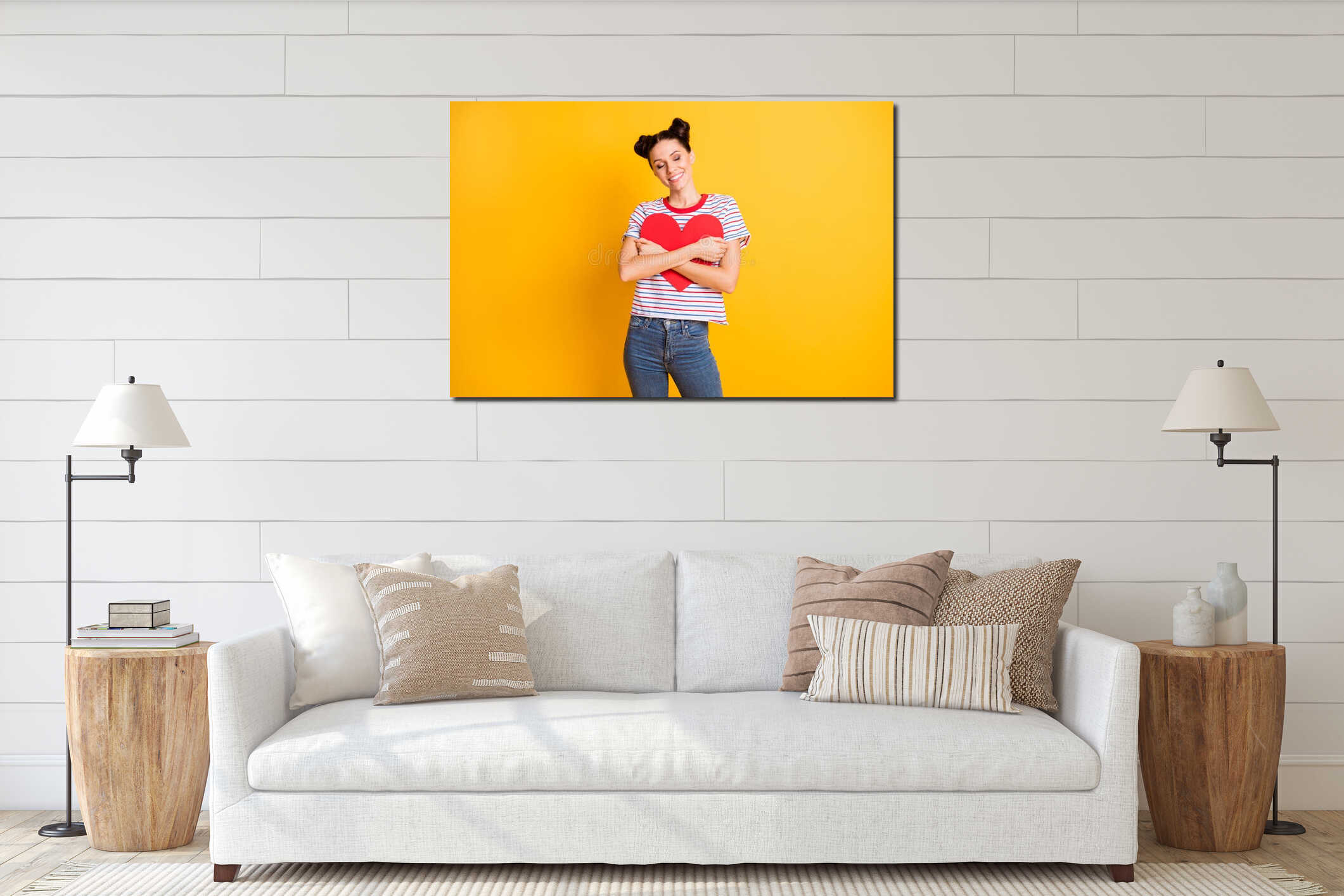 Canvas hanging interior mockup