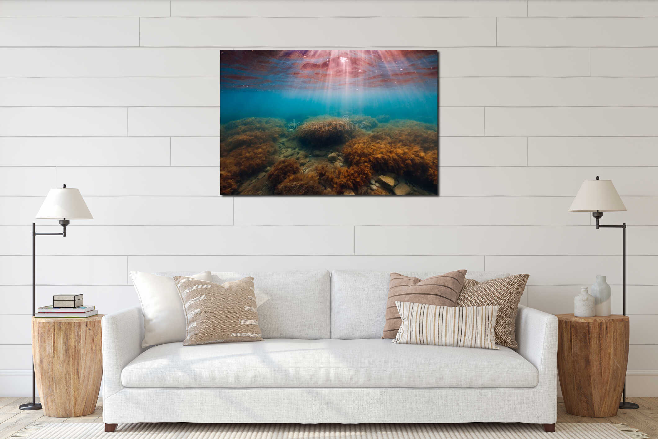 Canvas hanging interior mockup