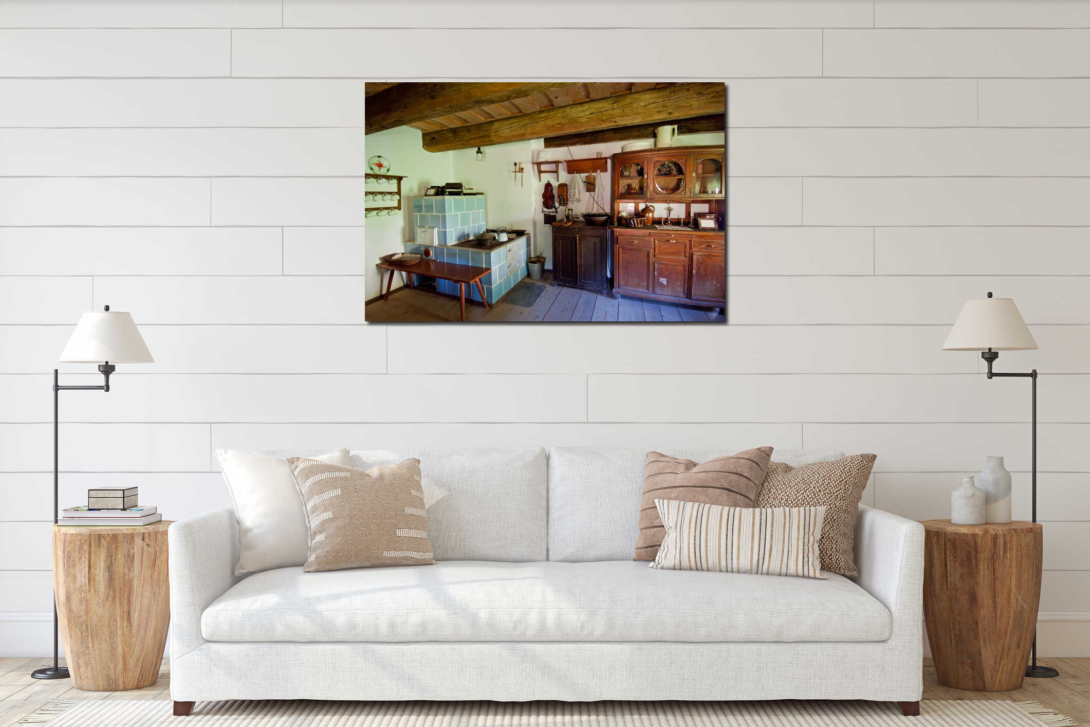 Canvas hanging interior mockup