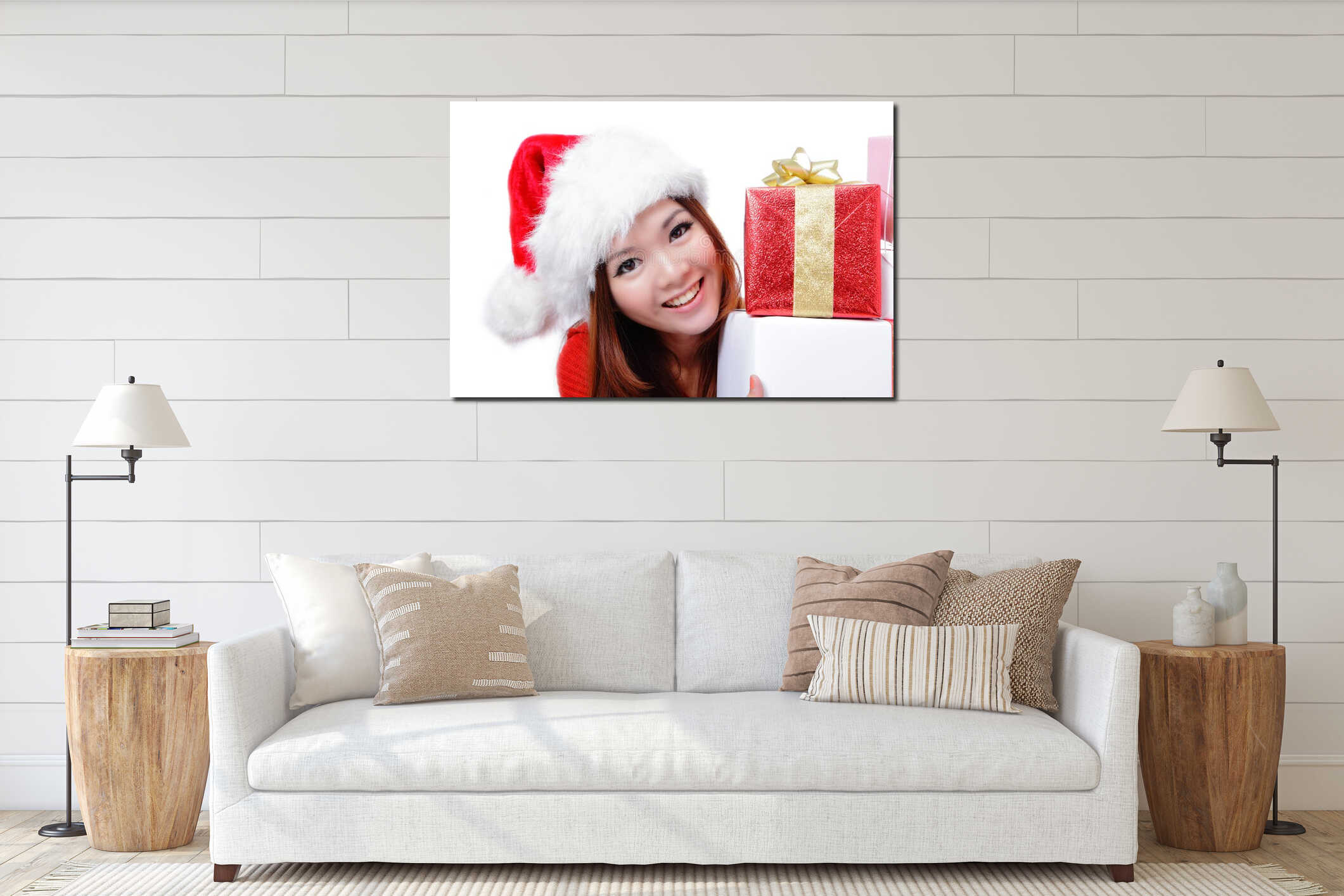 Canvas hanging interior mockup