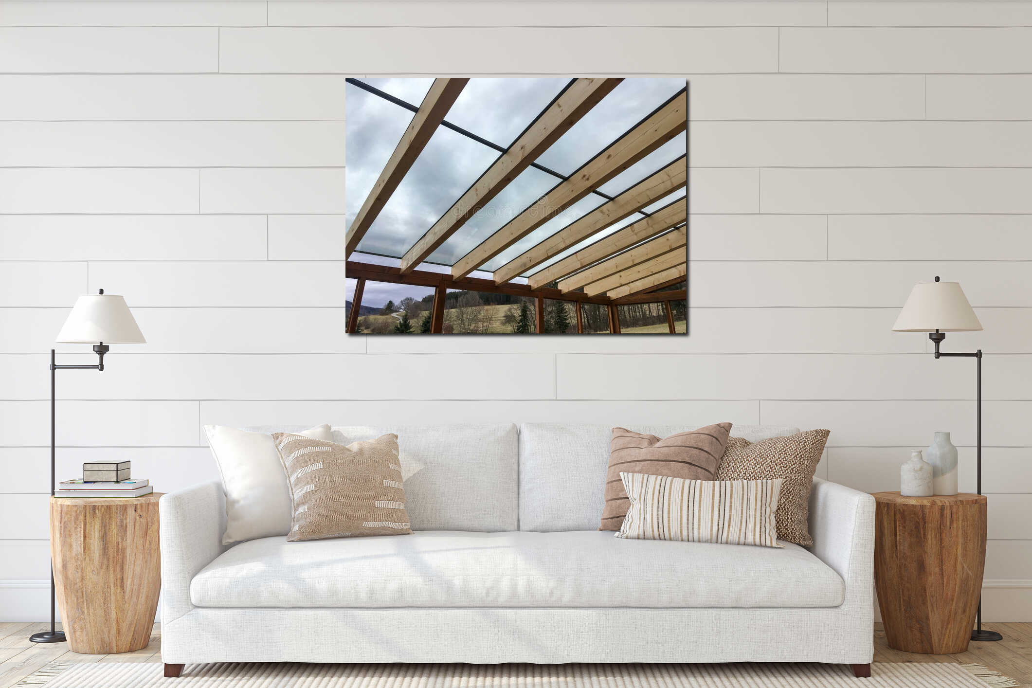 Canvas hanging interior mockup