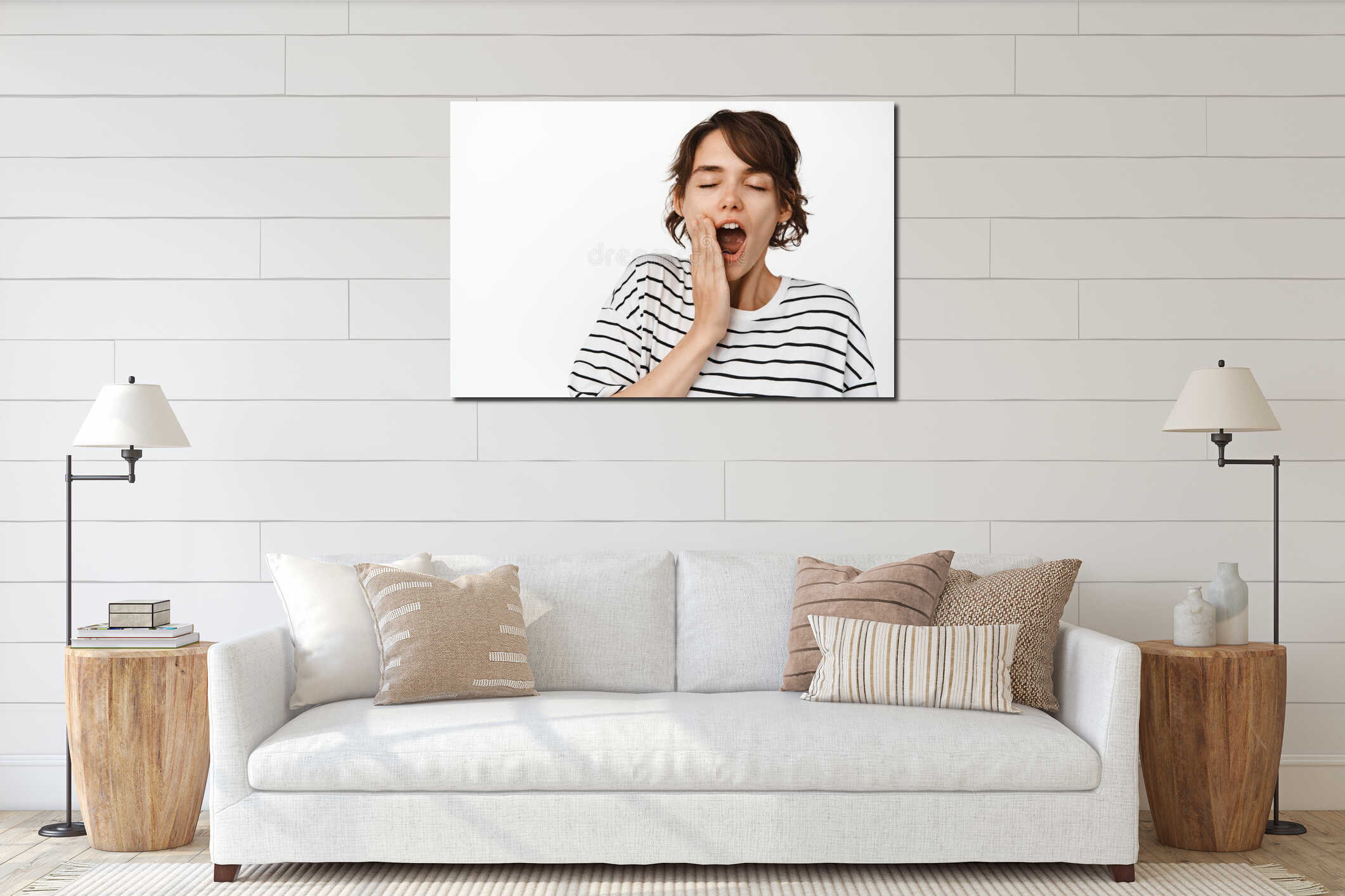 Canvas hanging interior mockup