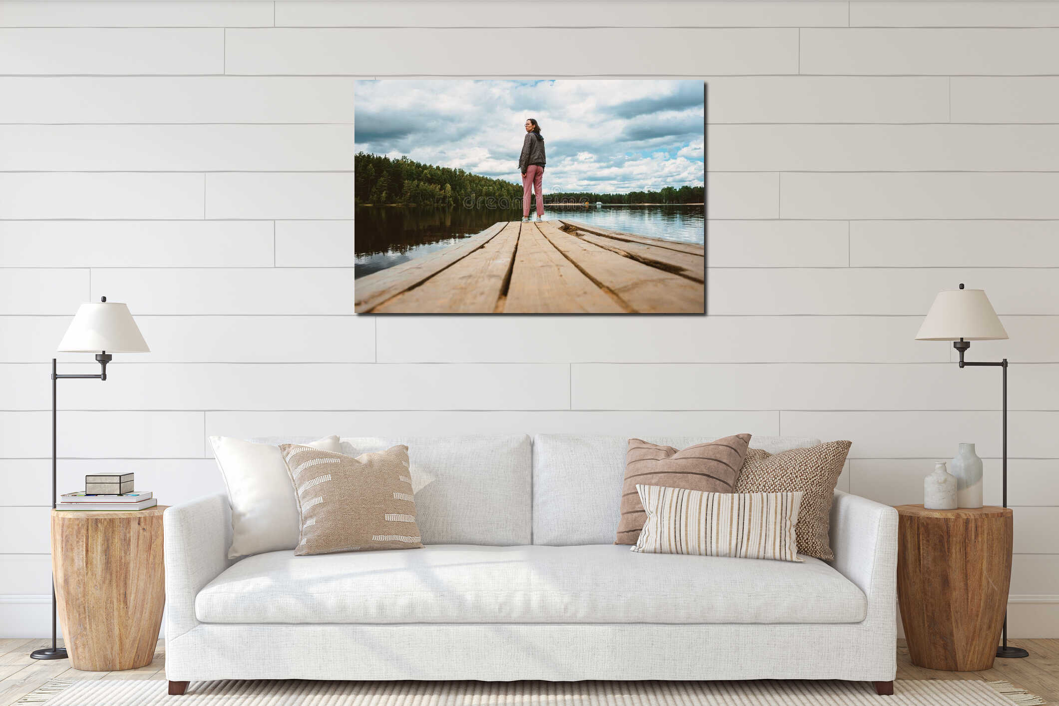 Canvas hanging interior mockup