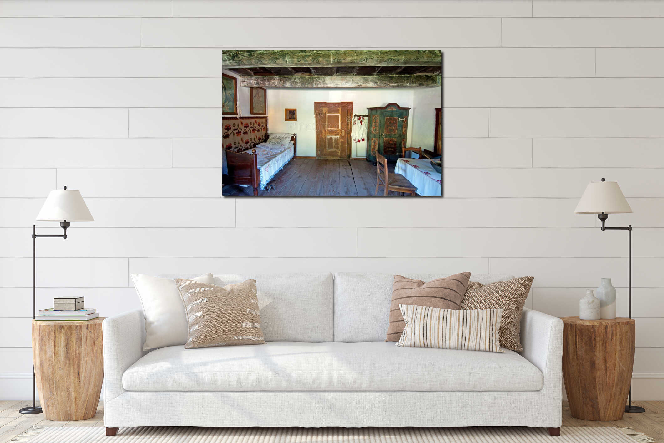 Canvas hanging interior mockup