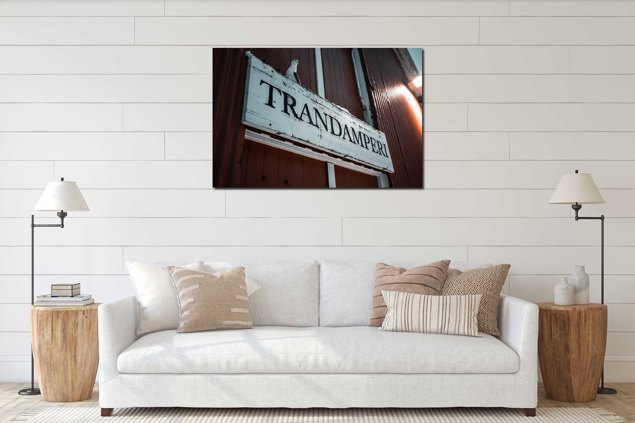 Canvas hanging interior mockup