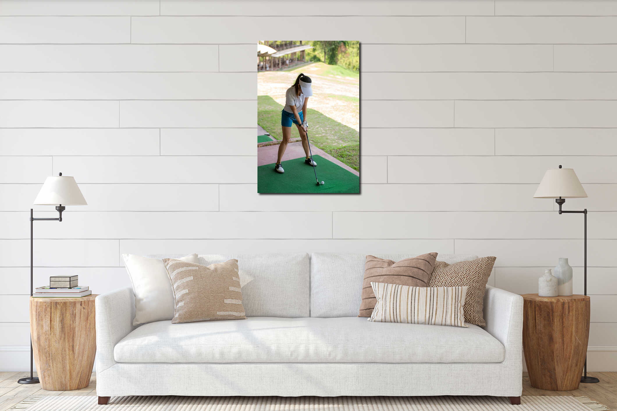 Canvas hanging interior mockup