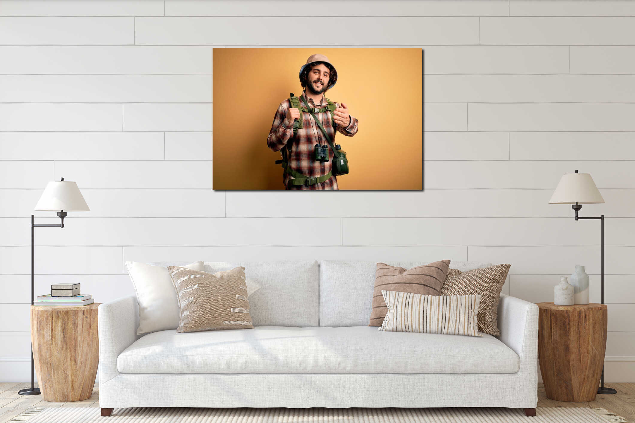 Canvas hanging interior mockup