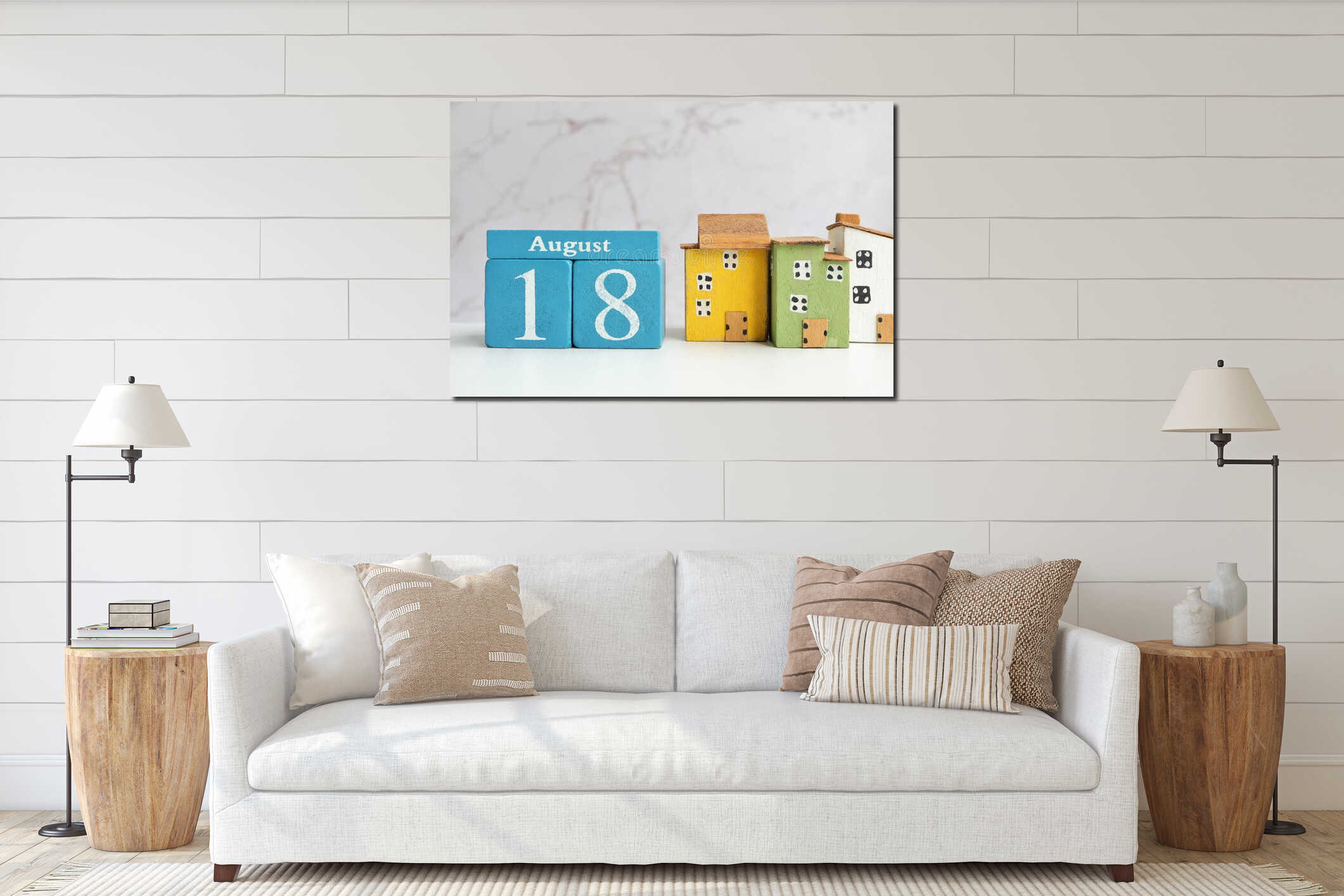 Canvas hanging interior mockup