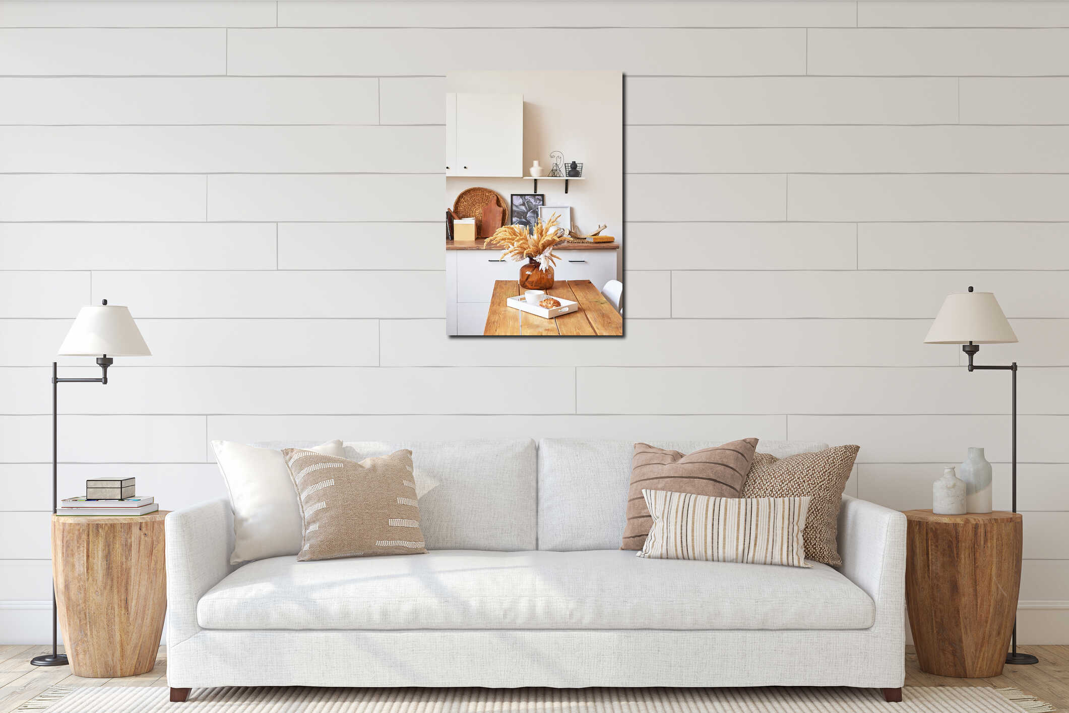 Canvas hanging interior mockup