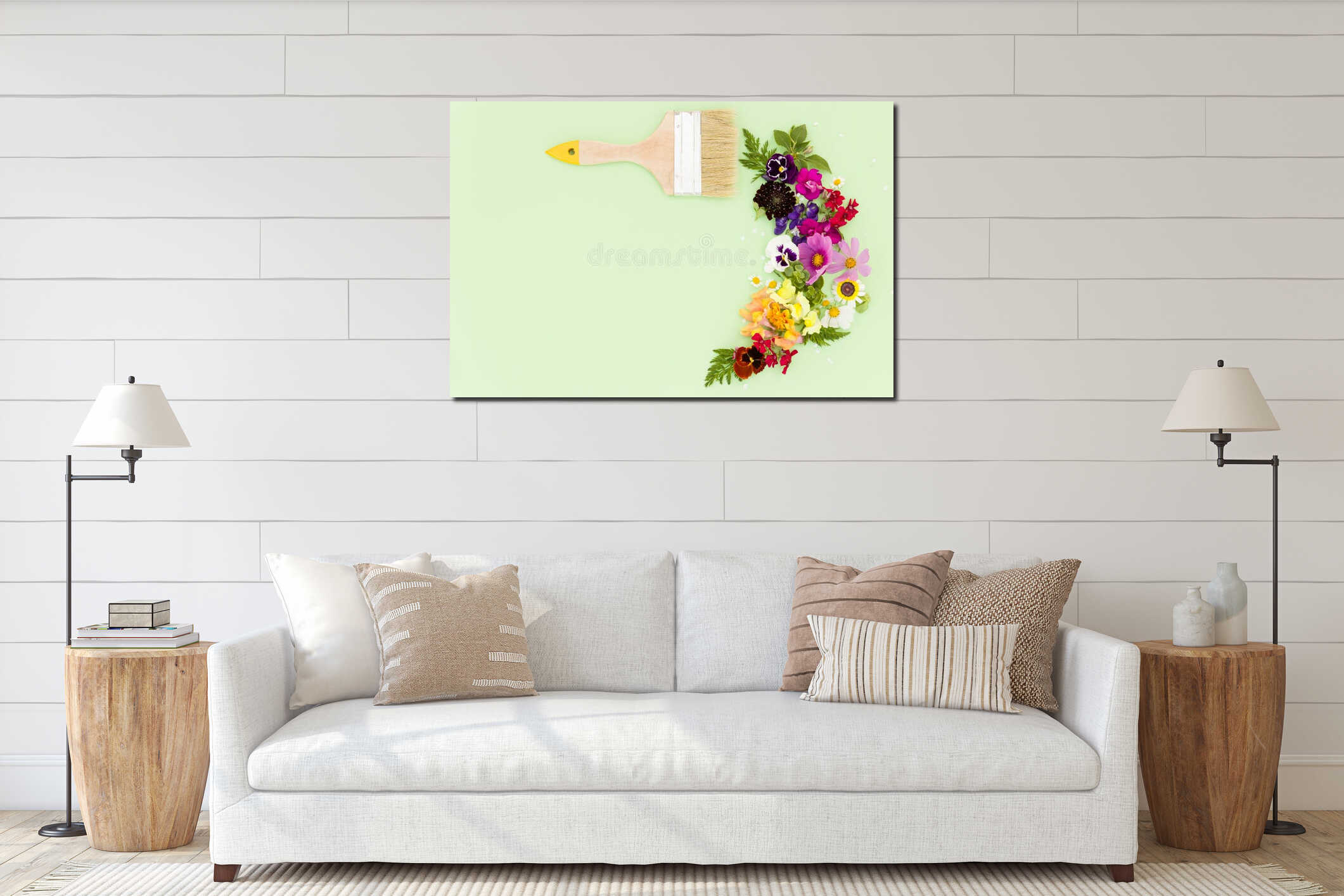 Canvas hanging interior mockup
