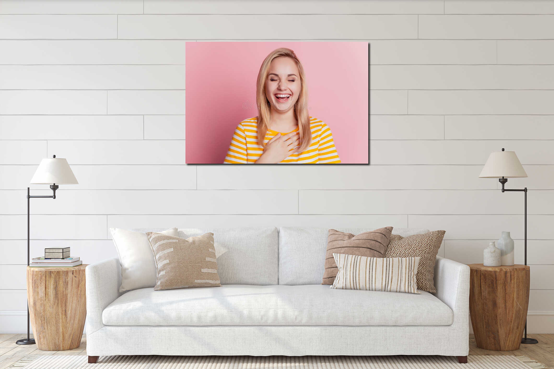 Canvas hanging interior mockup