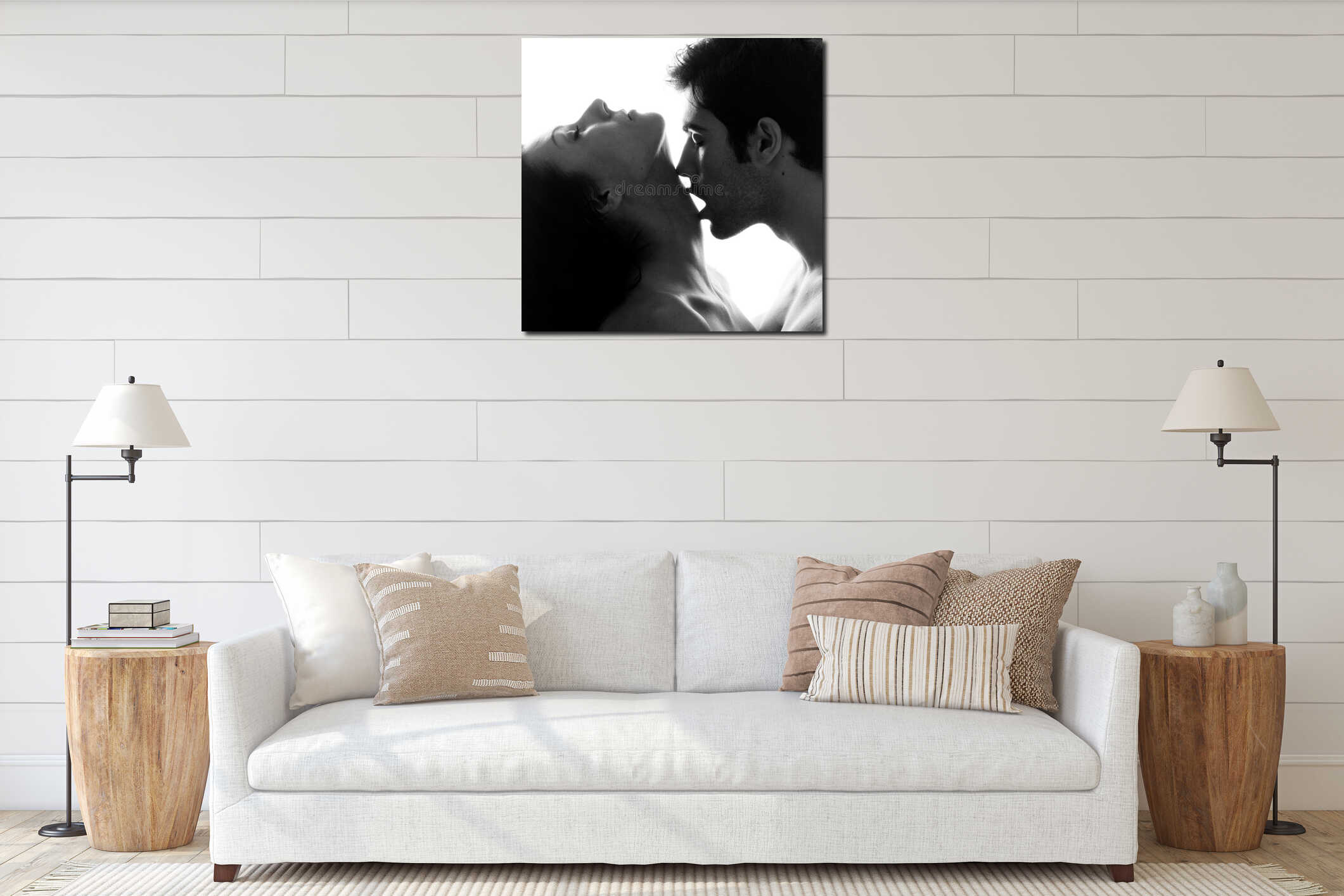 Canvas hanging interior mockup