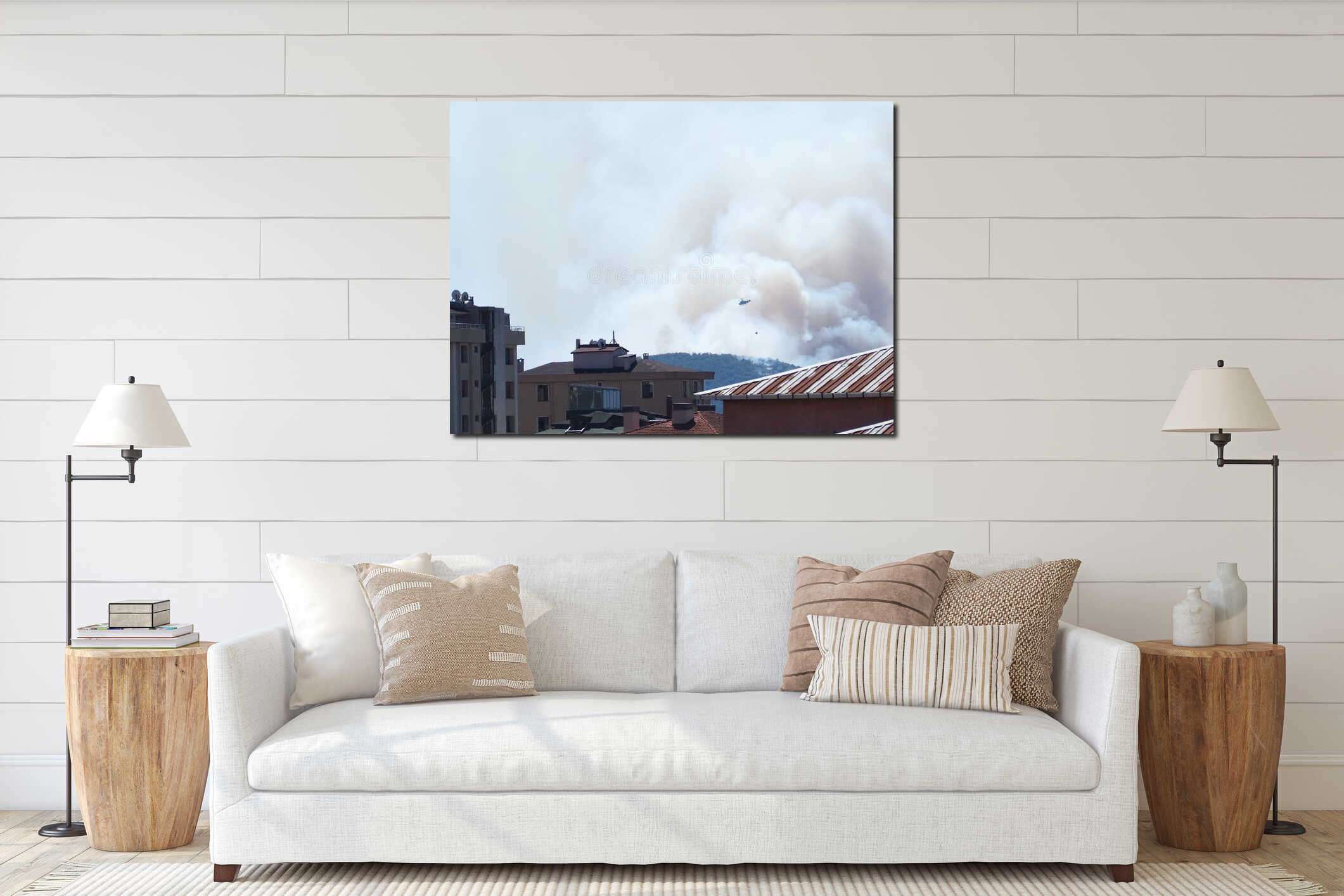 Canvas hanging interior mockup