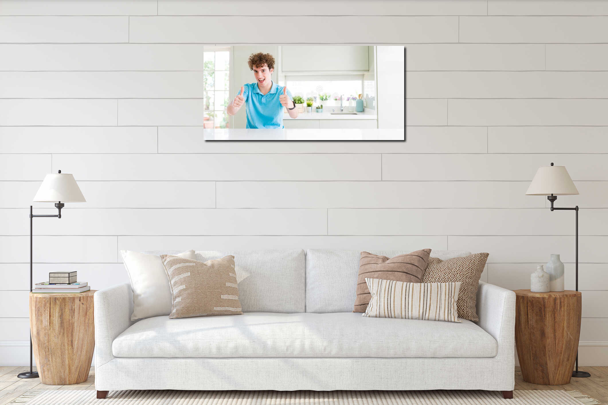 Canvas hanging interior mockup
