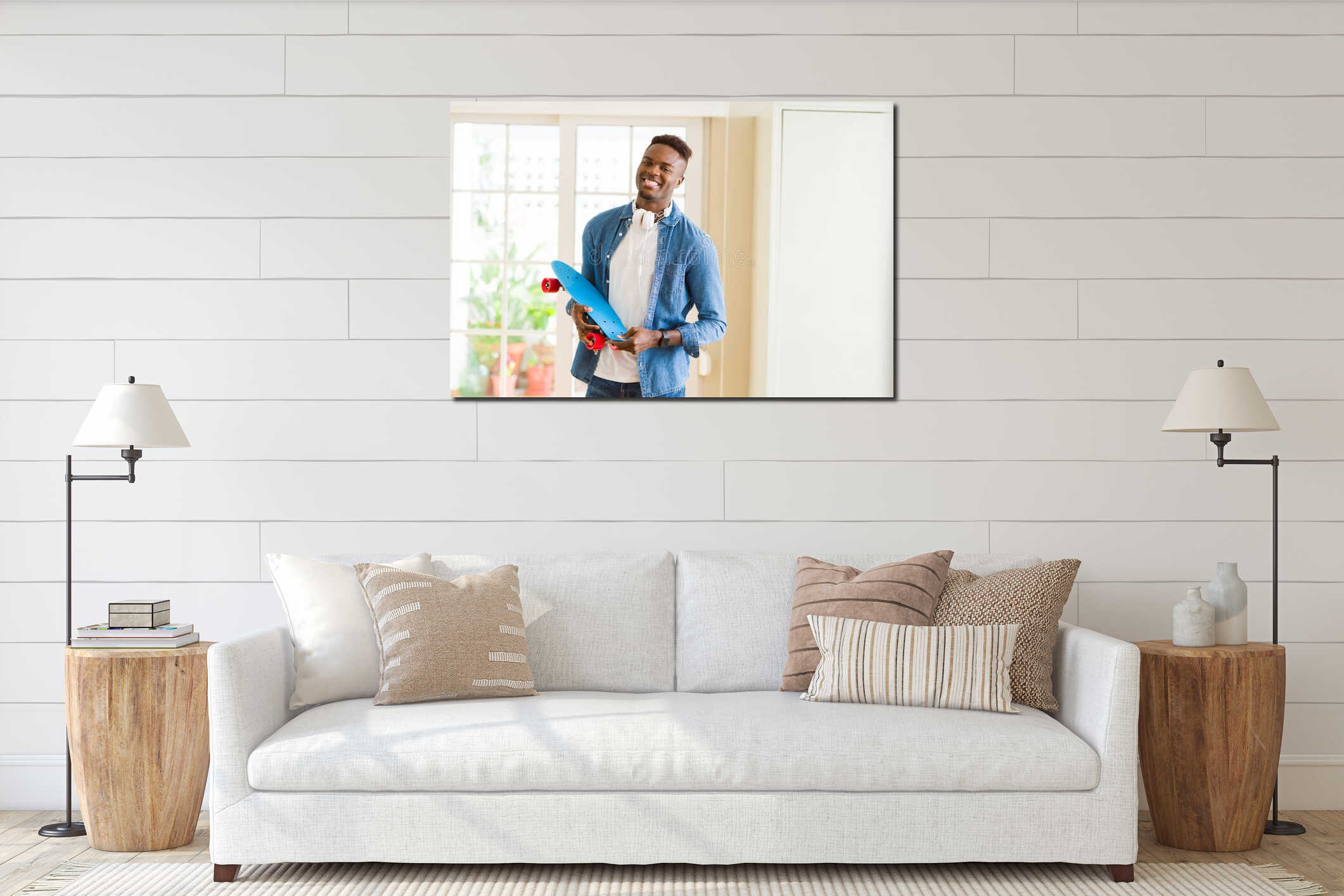 Canvas hanging interior mockup