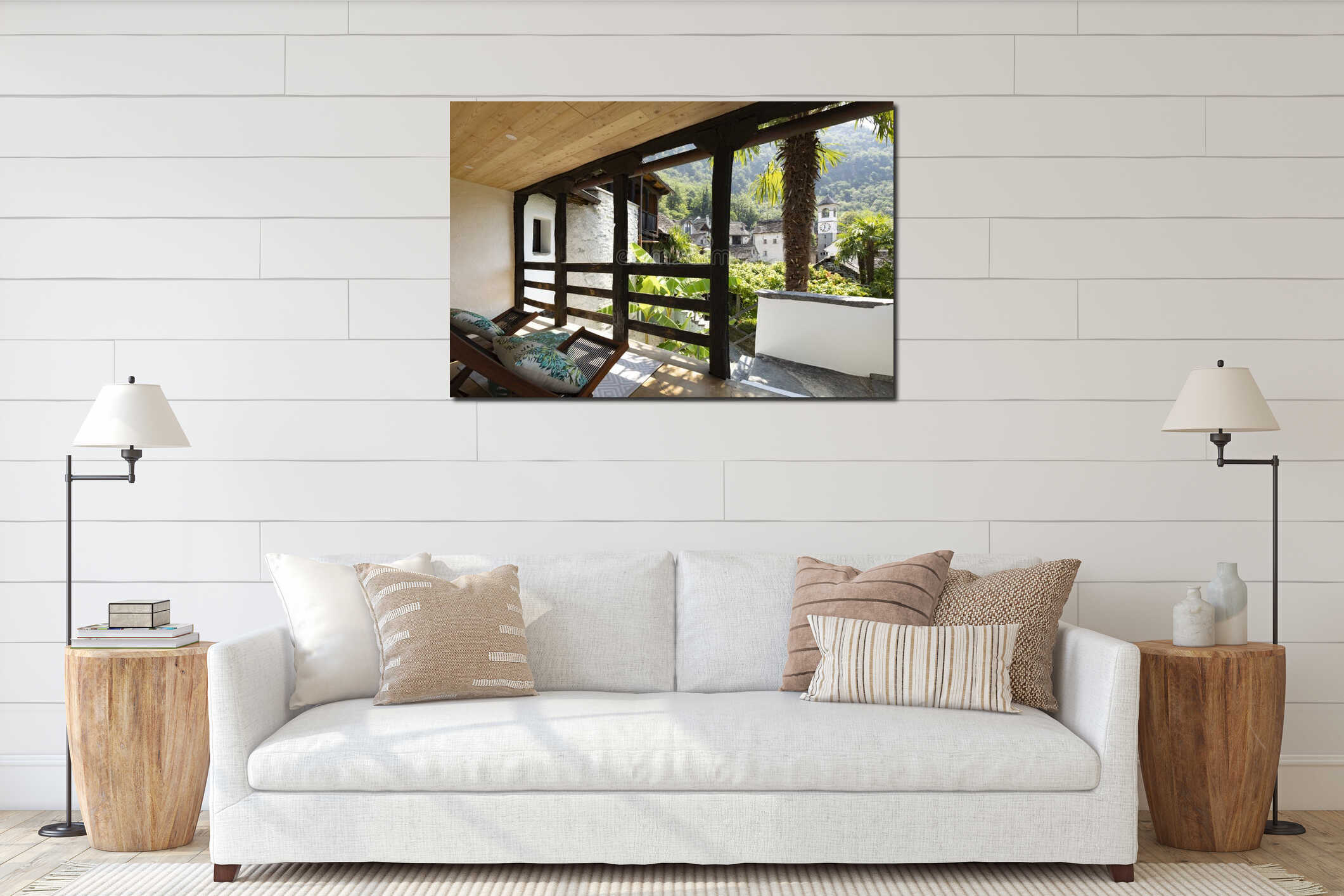 Canvas hanging interior mockup