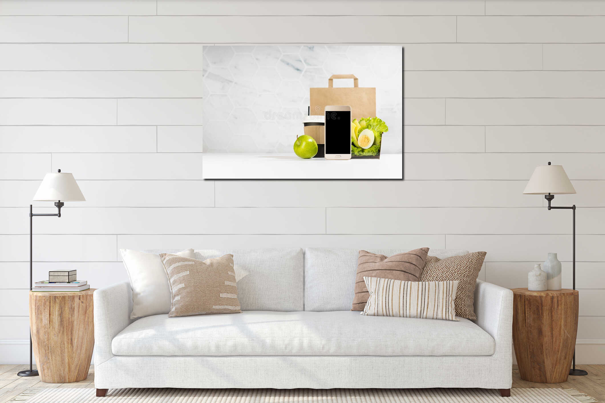 Canvas hanging interior mockup