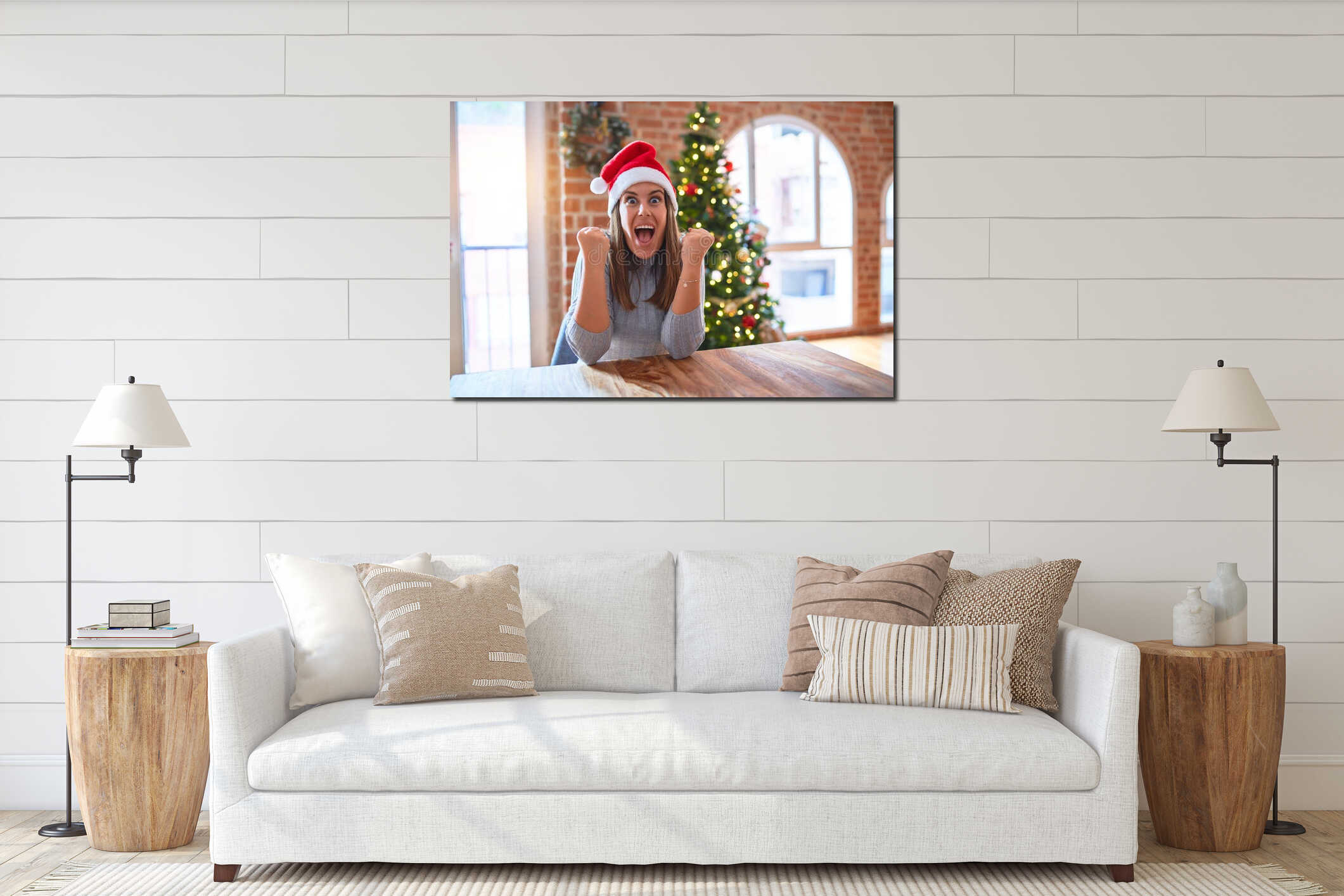 Canvas hanging interior mockup