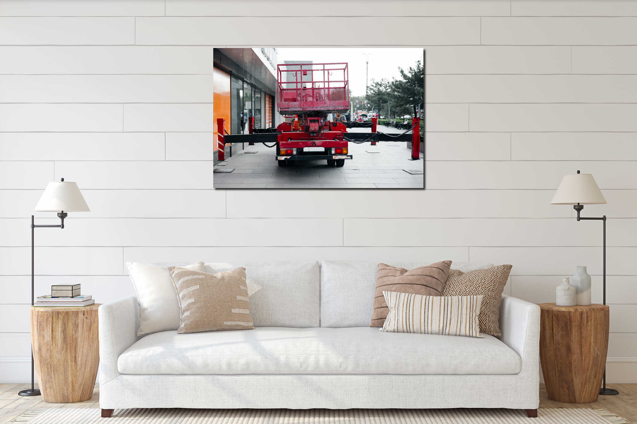 Canvas hanging interior mockup