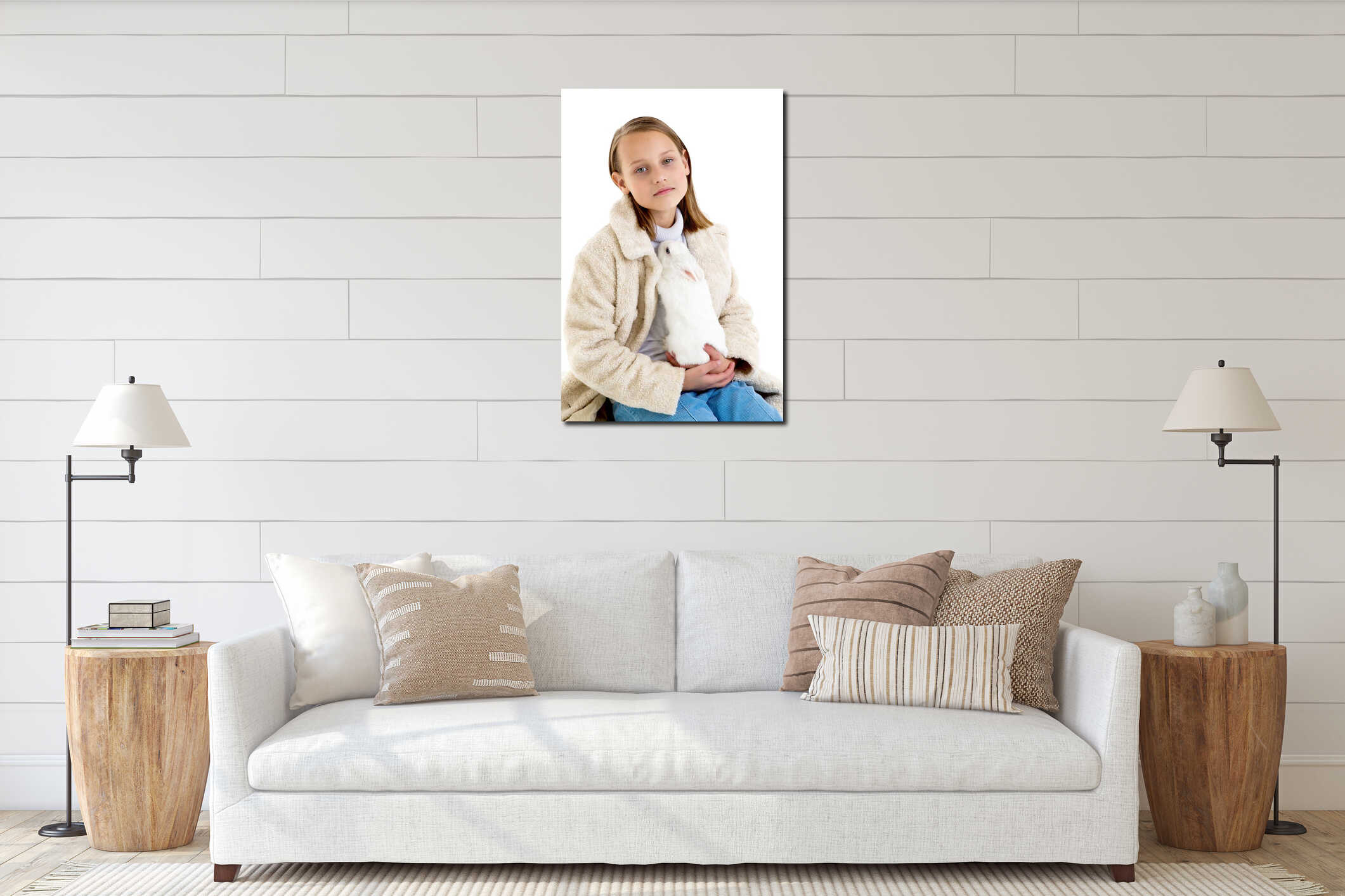 Canvas hanging interior mockup