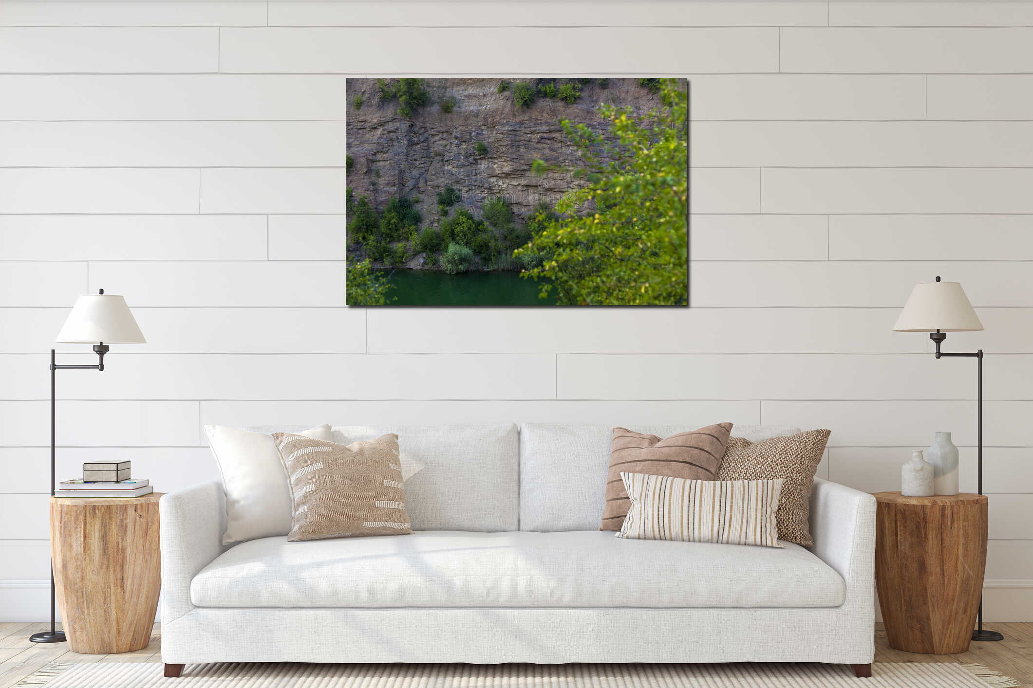 Canvas hanging interior mockup
