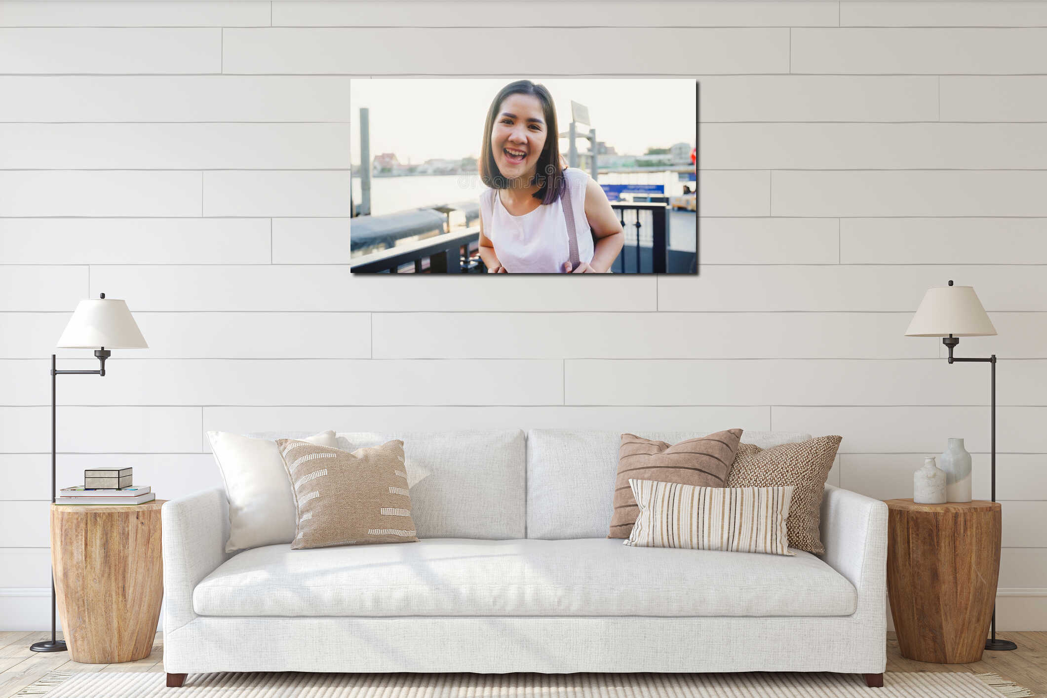 Canvas hanging interior mockup
