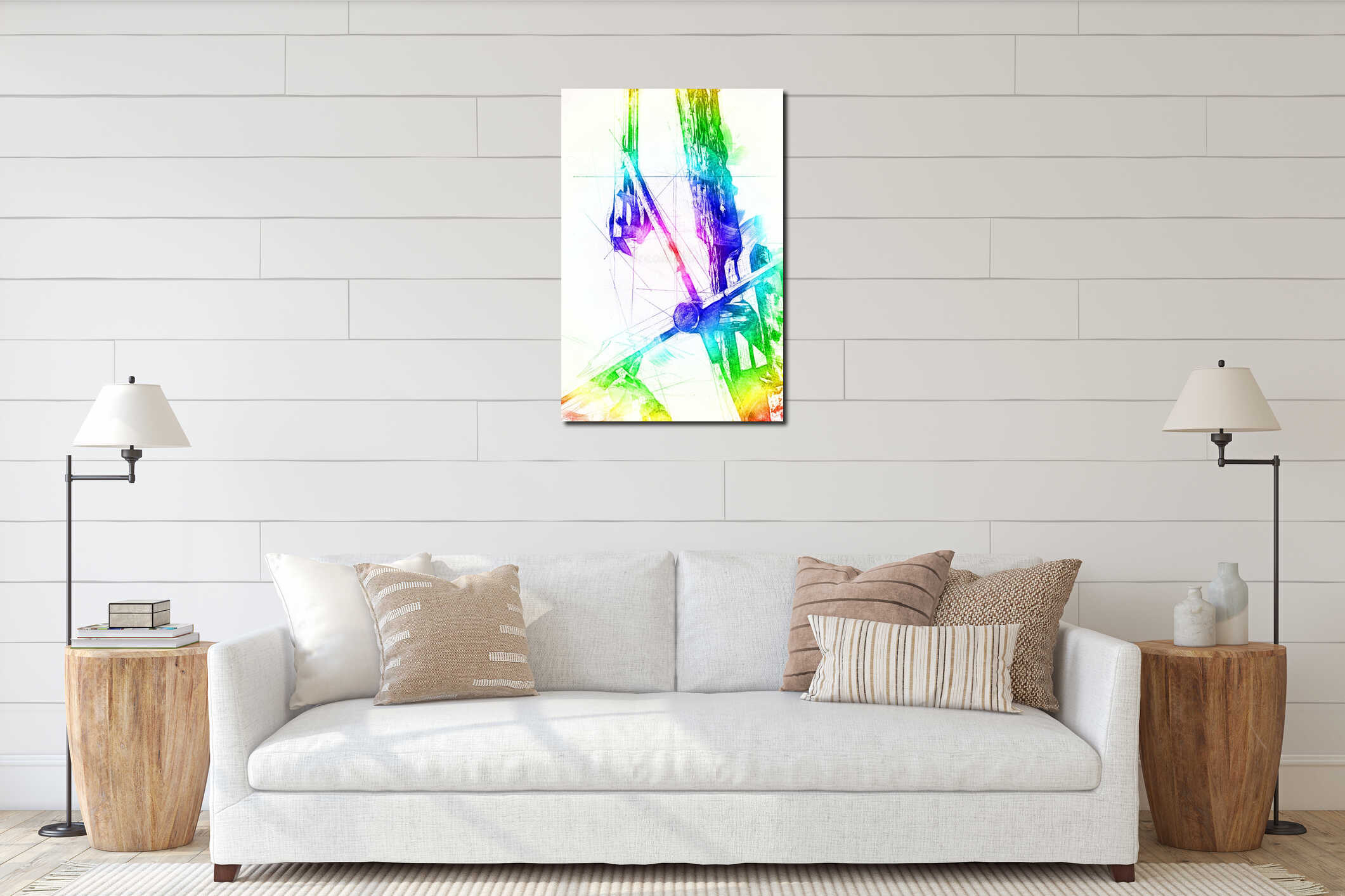 Canvas hanging interior mockup