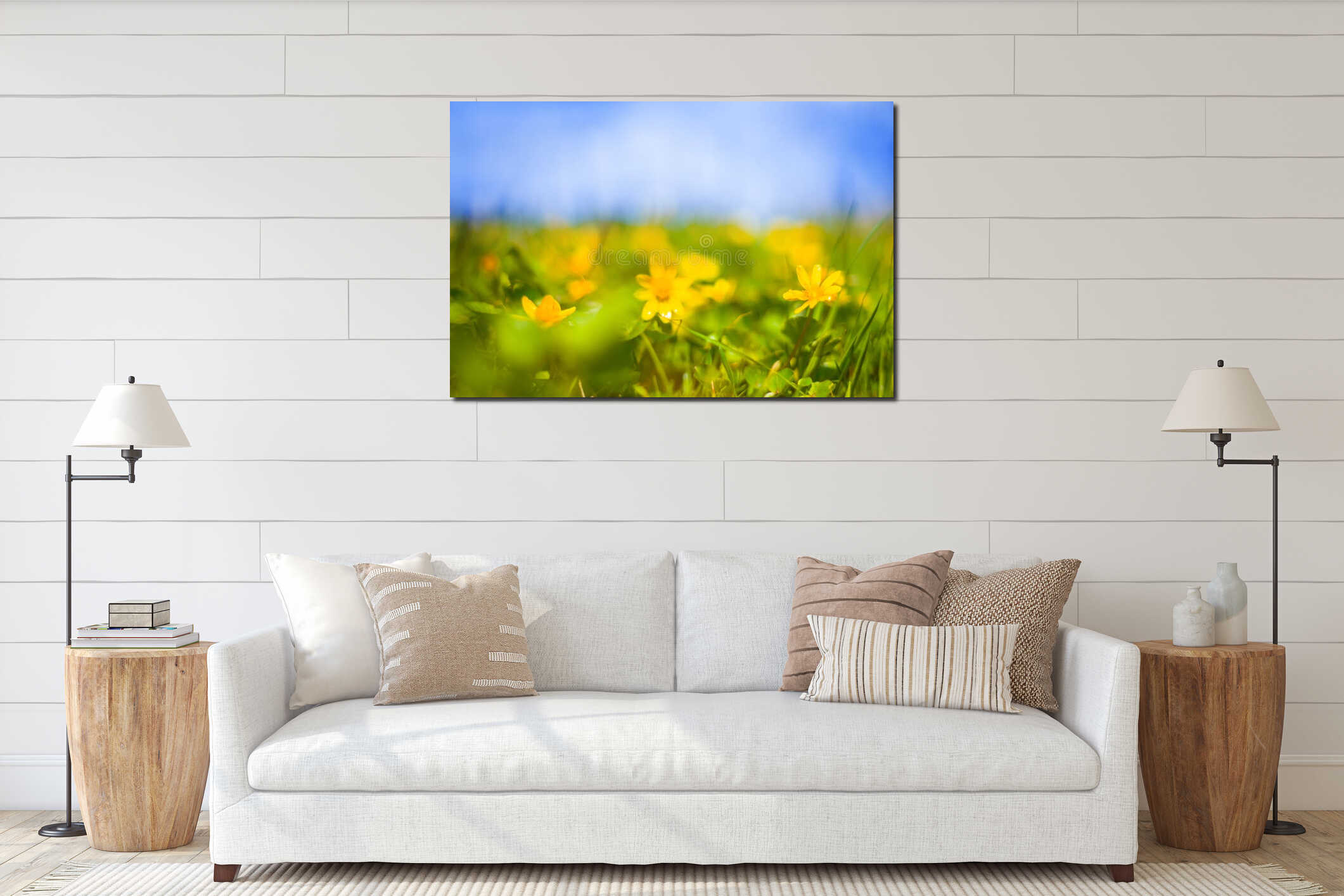 Canvas hanging interior mockup