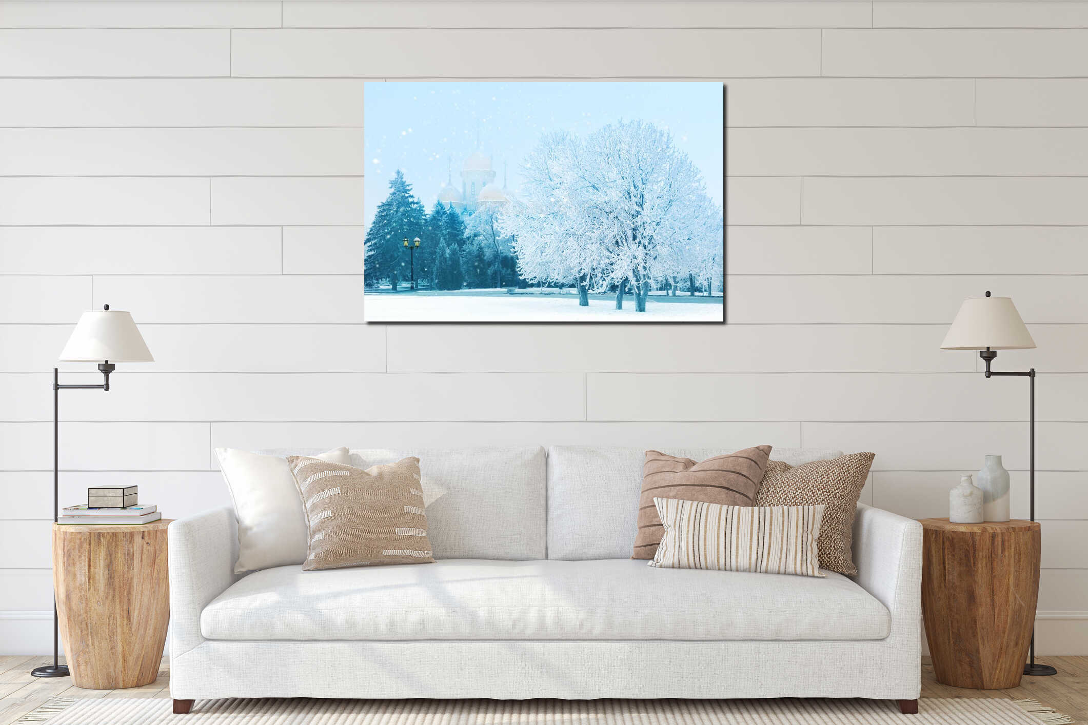 Canvas hanging interior mockup