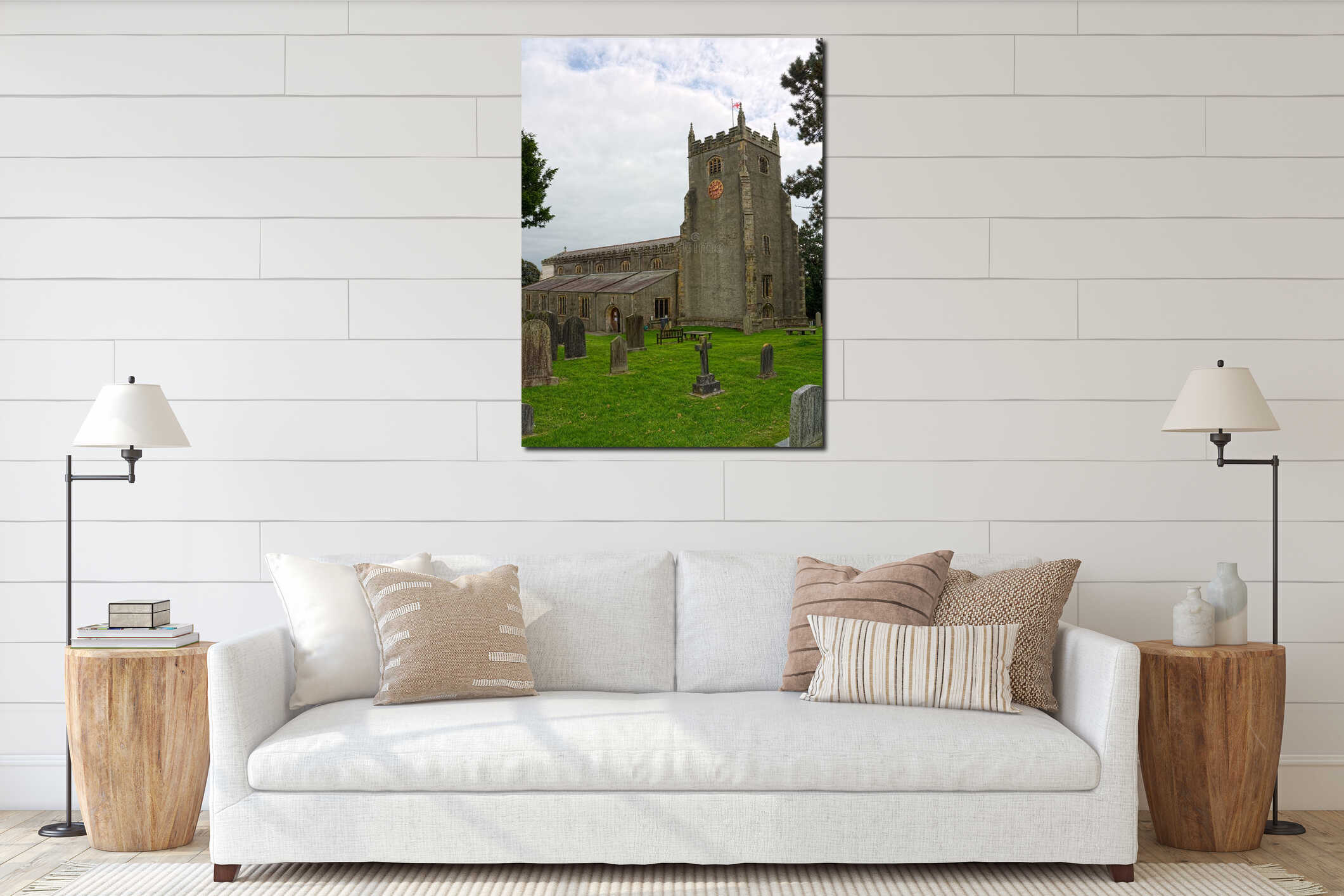 Canvas hanging interior mockup