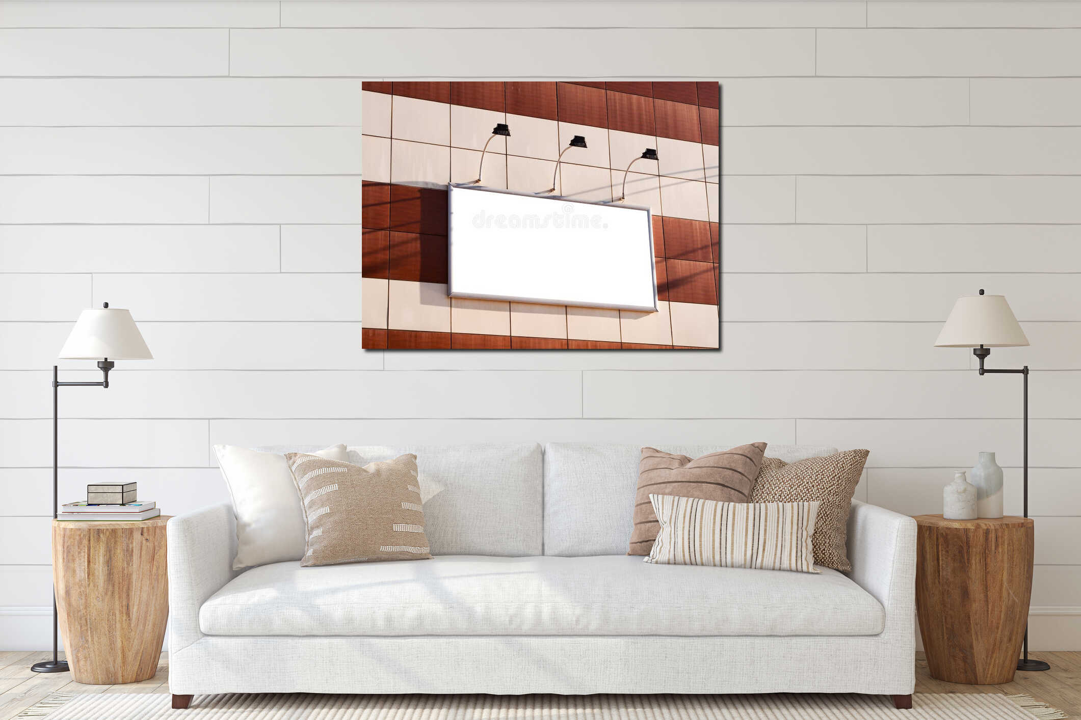 Canvas hanging interior mockup